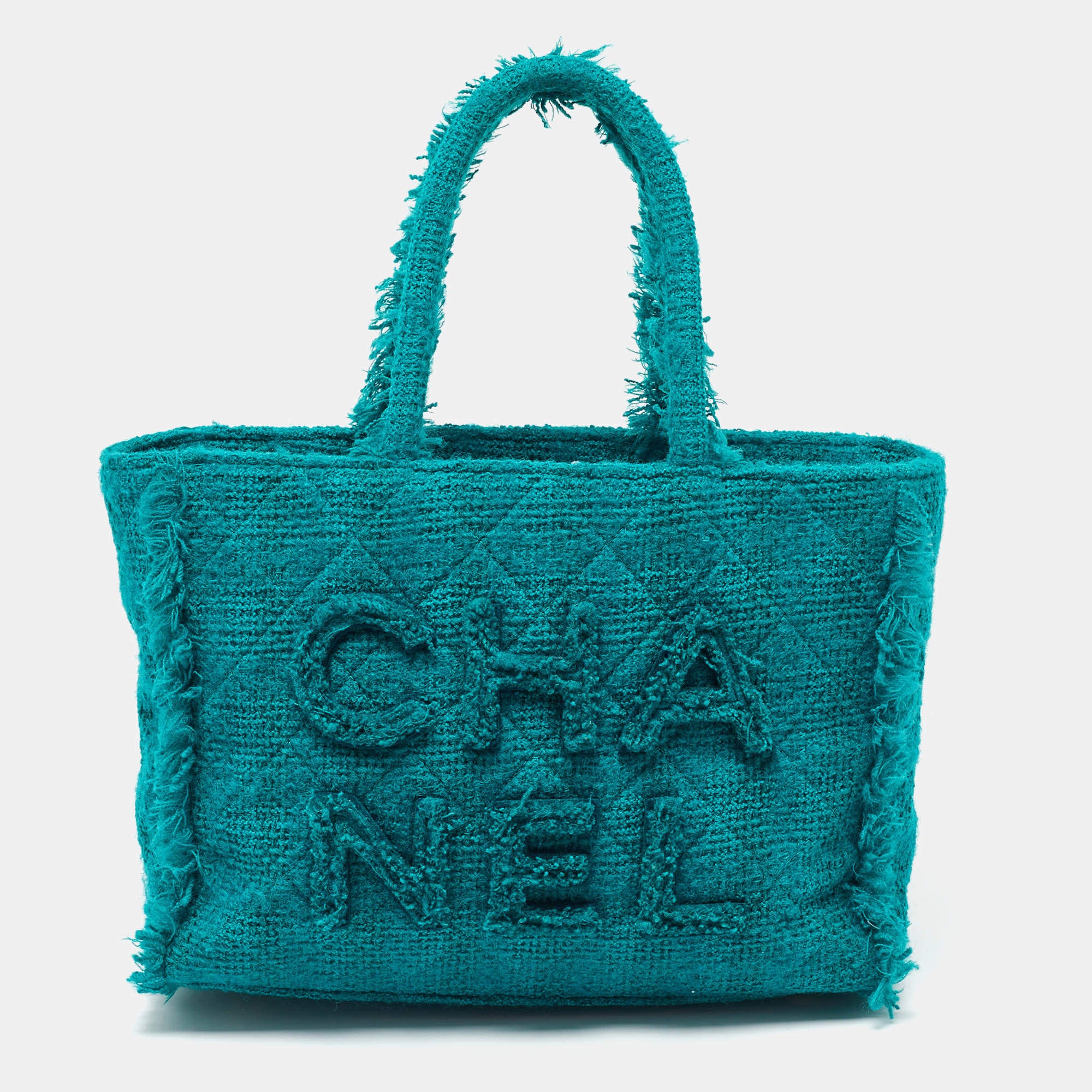 Chanel Green Tweed Medium Shopper Tote RJC4385