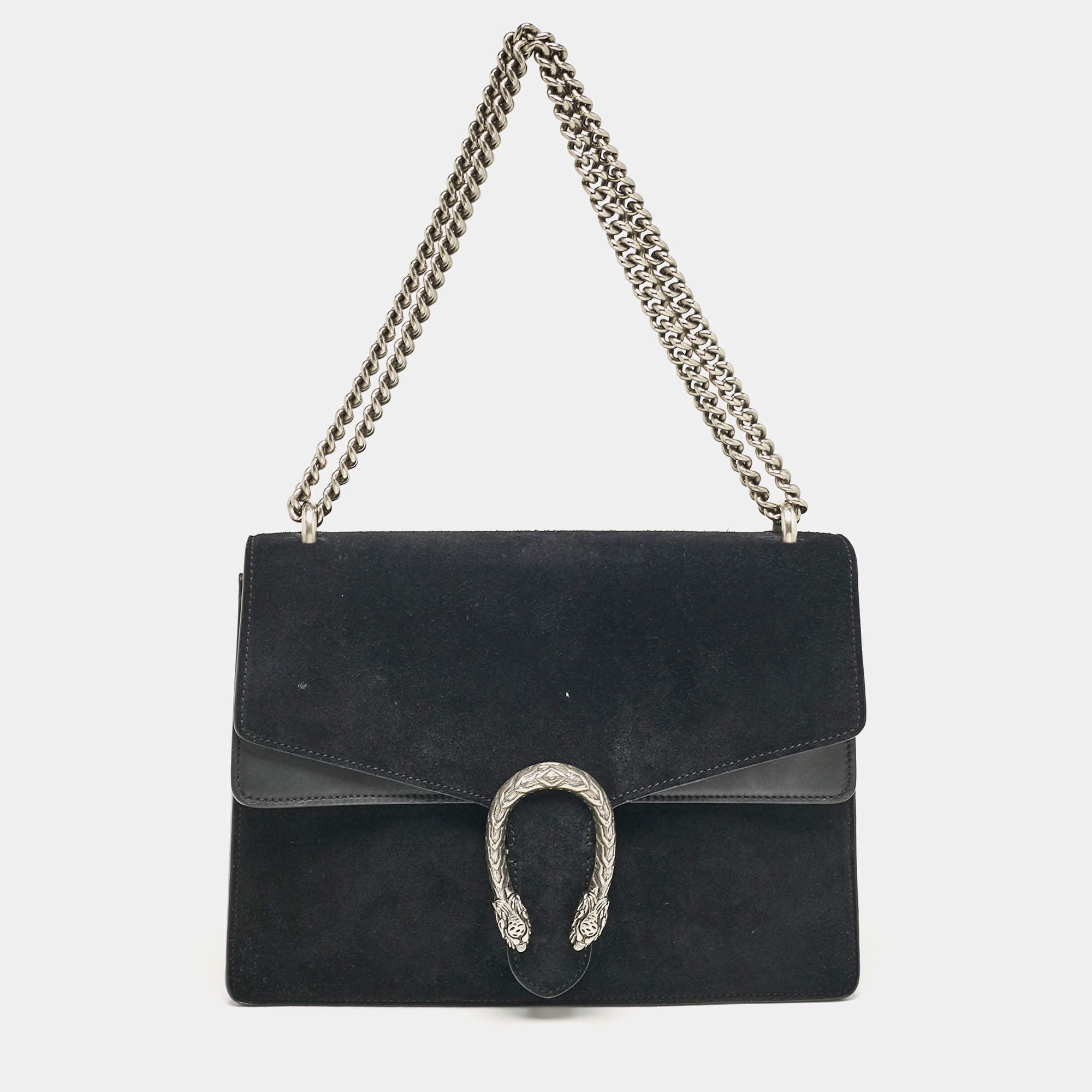 Gucci Black Suede and Leather Medium Dionysus Shoulder Bag RJC4367