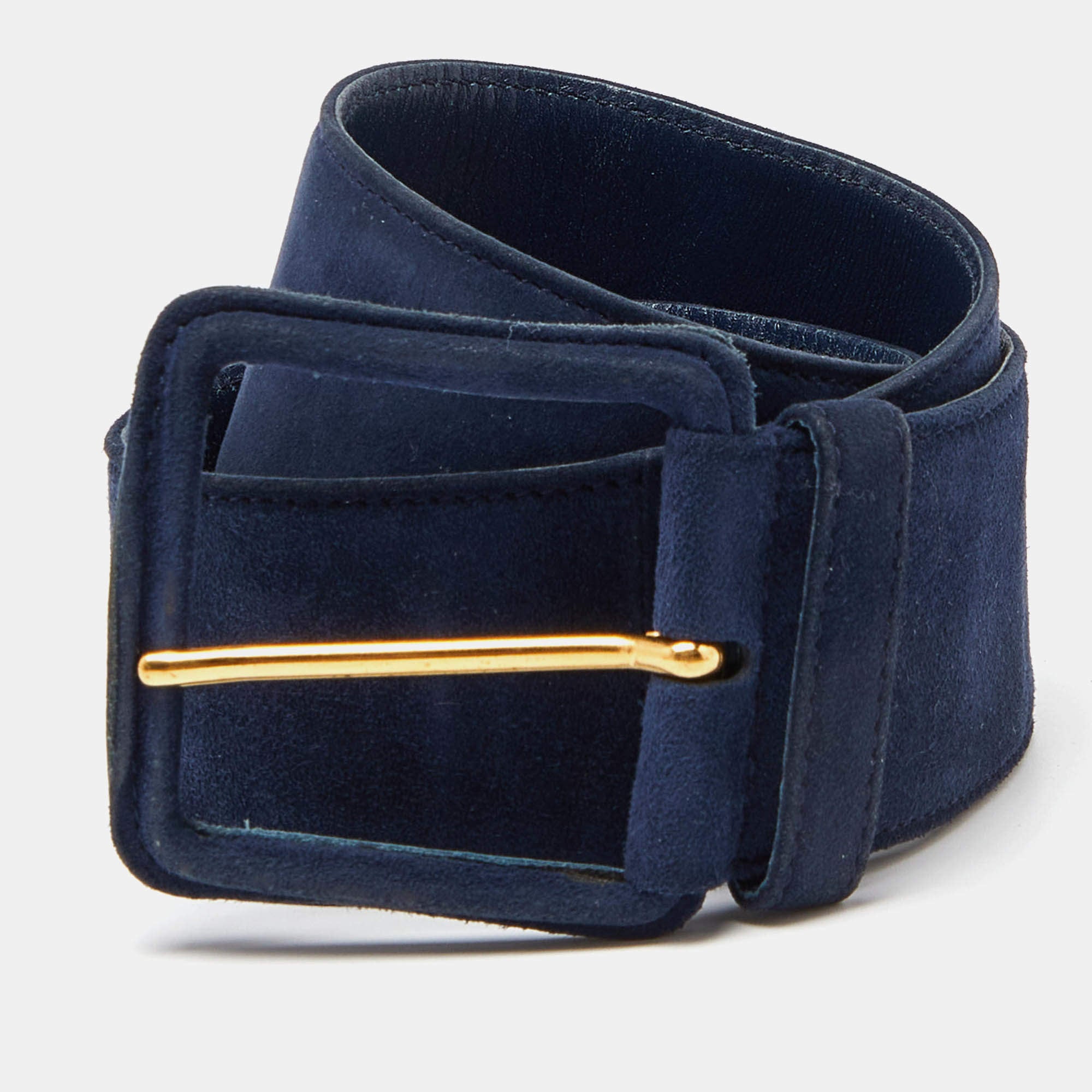 Miu Miu Blue Suede Waist Belt 75CM RJC4346