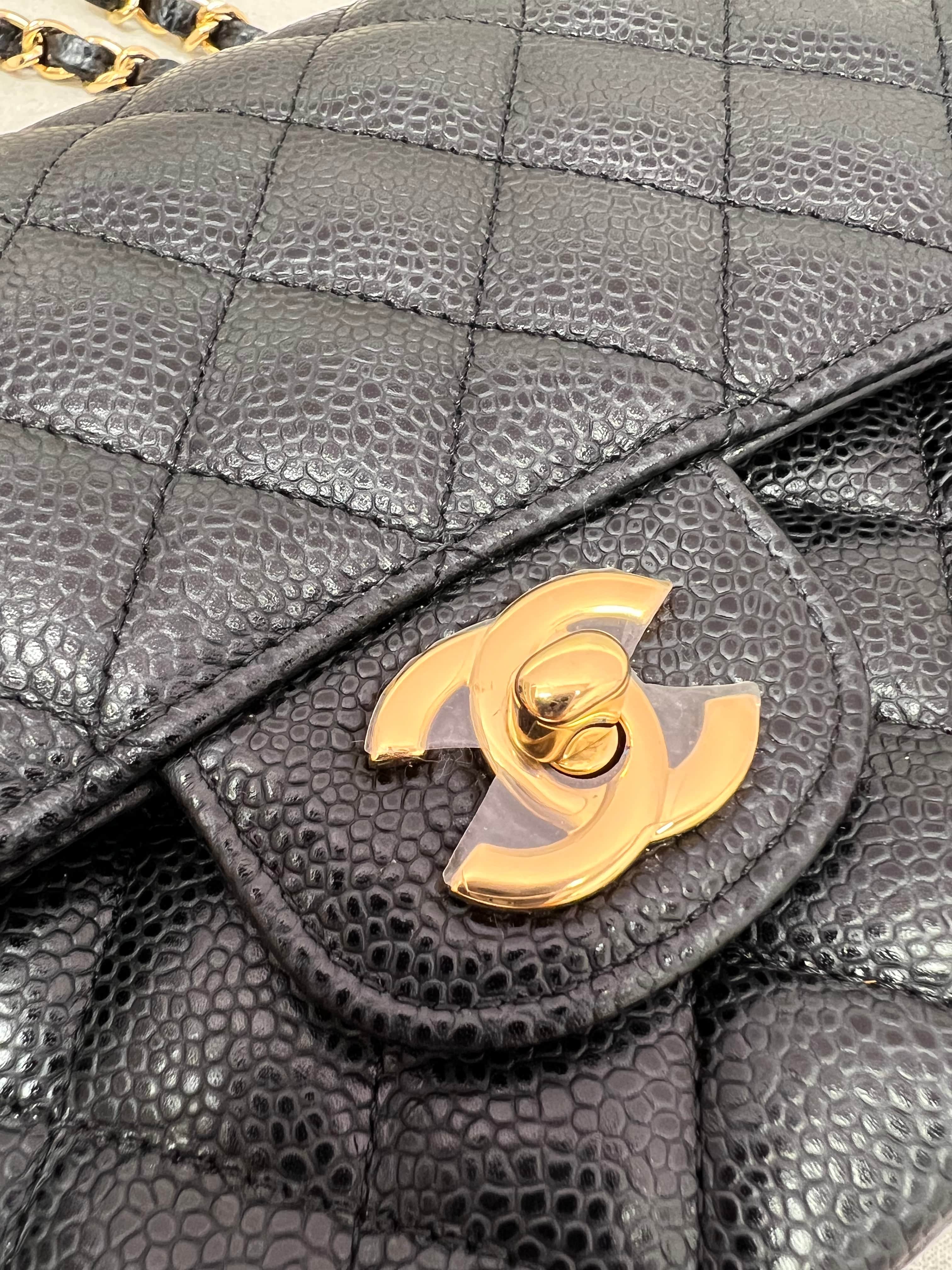 LuxuryPromise Chanel Classic Flap Medium Black Caviar GHW #27 SKC1583