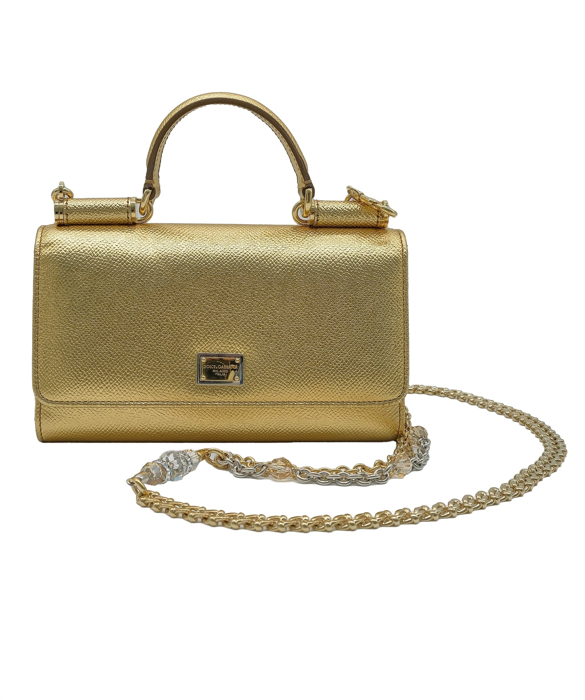 LuxuryPromise Dolce Gabanna Sicily Gold leather with chain RJC3029