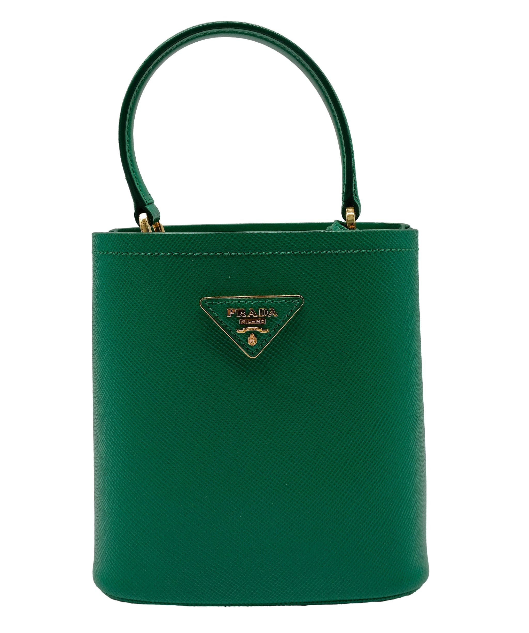 LuxuryPromise Prada Bucket Green Leather Safiano RJC3032