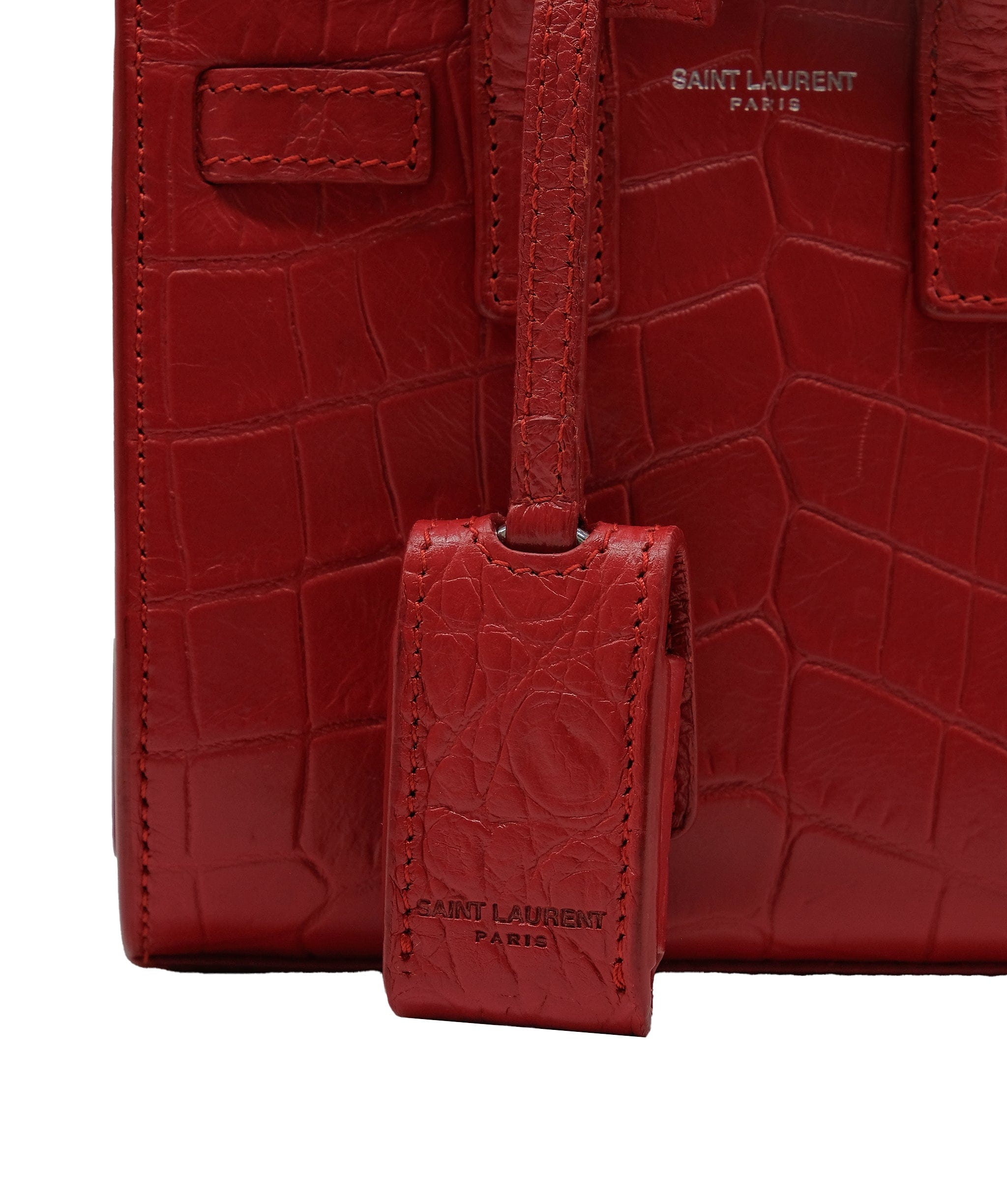 LuxuryPromise Saint Laurent Croc Embossed Red Sling Bag RJC3031