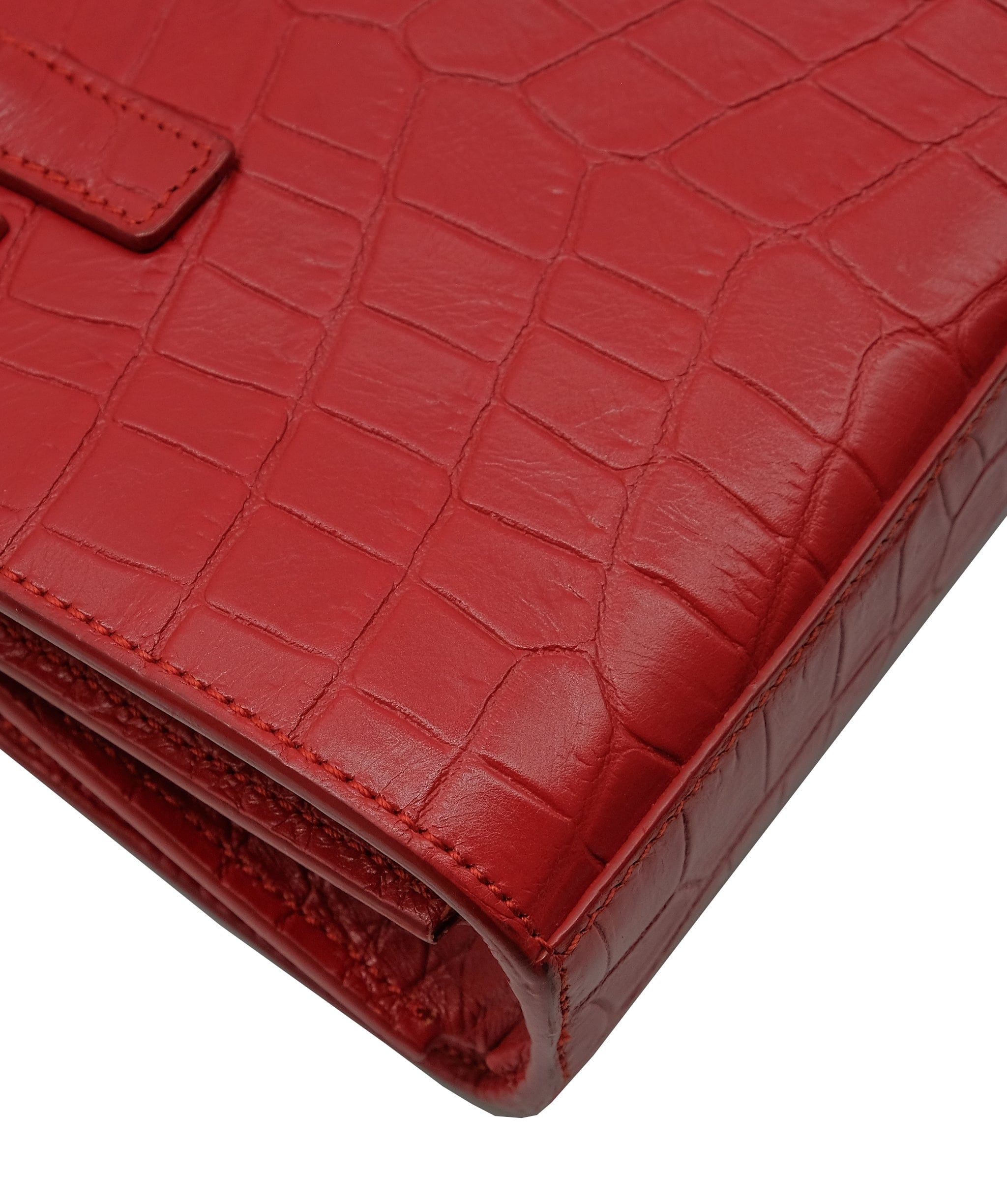 LuxuryPromise Saint Laurent Croc Embossed Red Sling Bag RJC3031