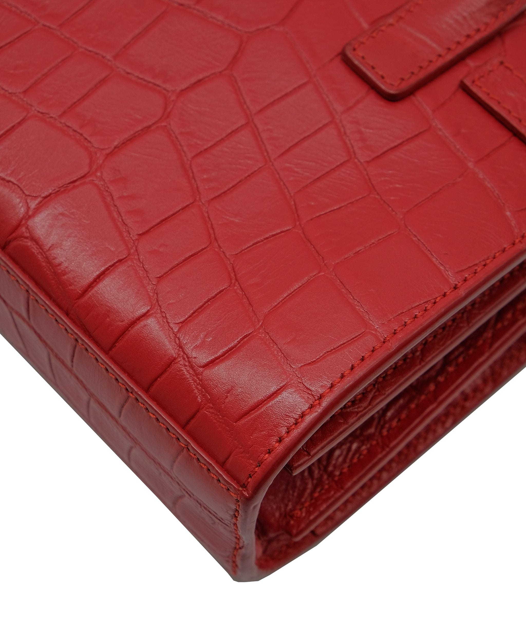 LuxuryPromise Saint Laurent Croc Embossed Red Sling Bag RJC3031