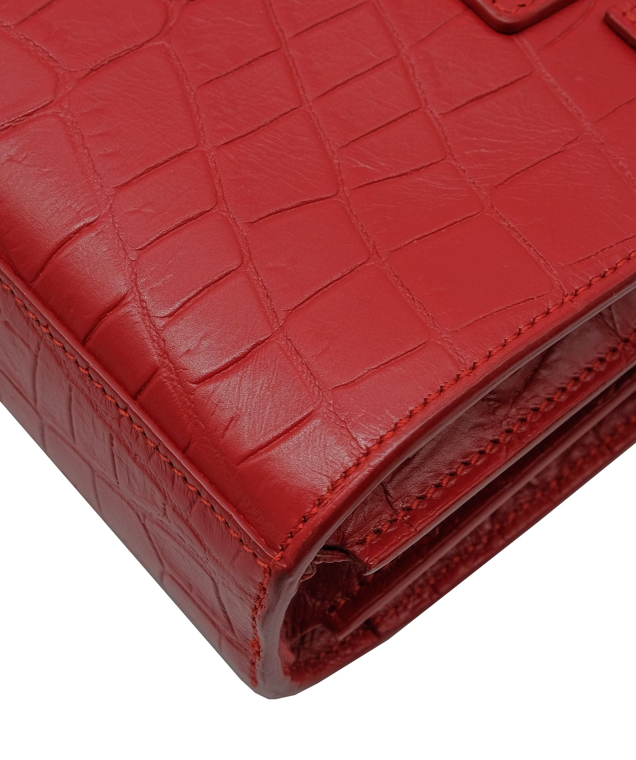 LuxuryPromise Saint Laurent Croc Embossed Red Sling Bag RJC3031