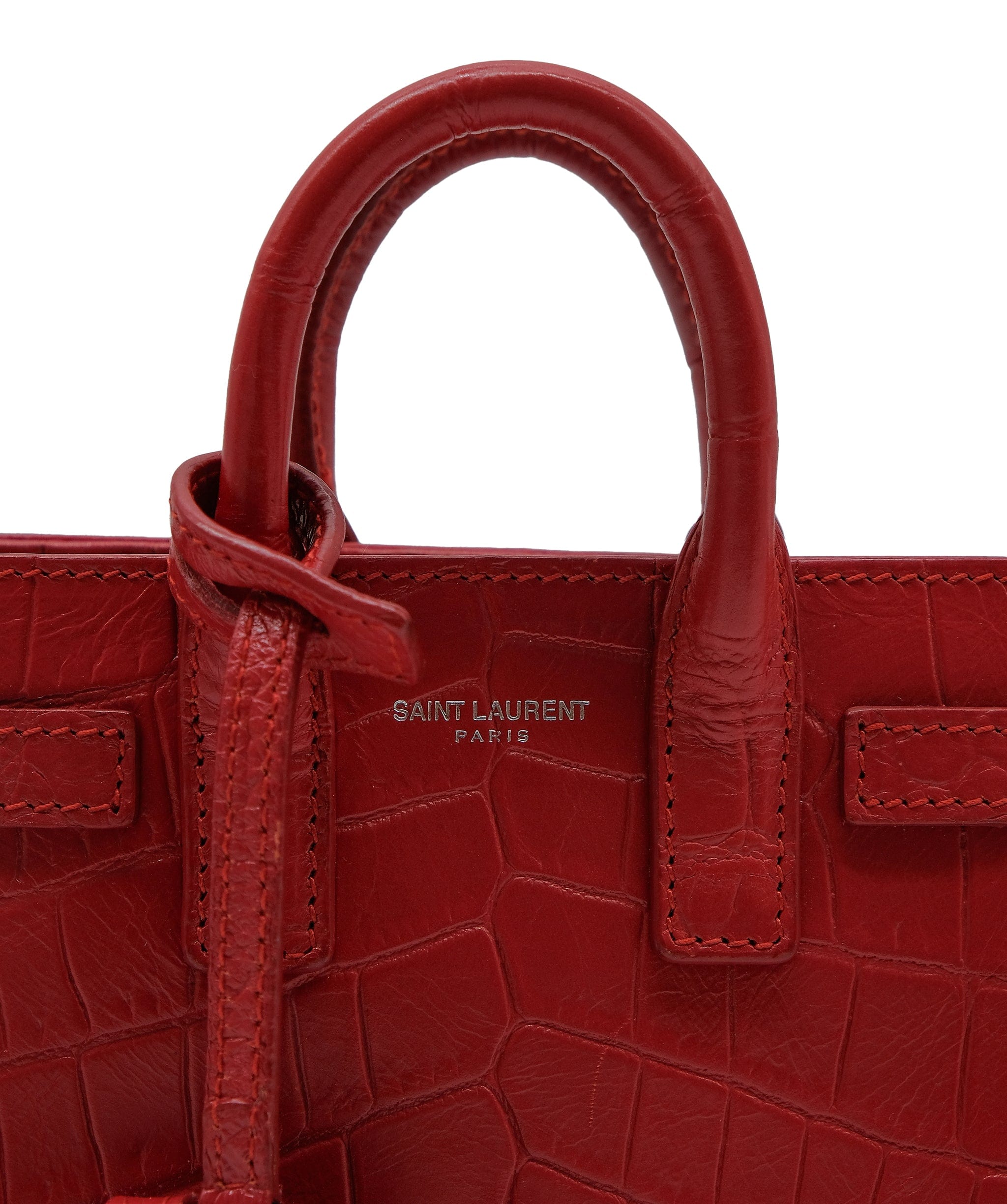 LuxuryPromise Saint Laurent Croc Embossed Red Sling Bag RJC3031