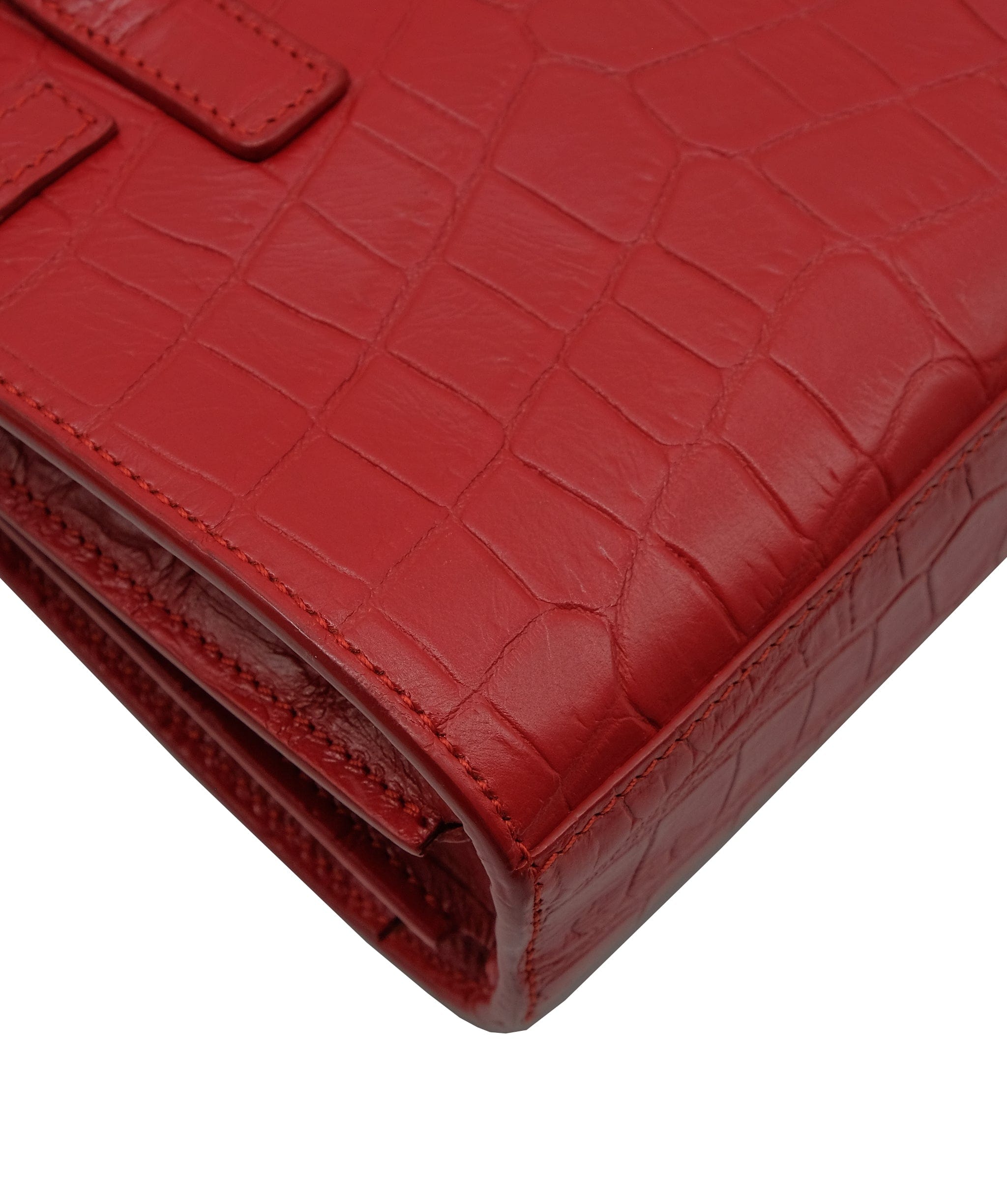 LuxuryPromise Saint Laurent Croc Embossed Red Sling Bag RJC3031