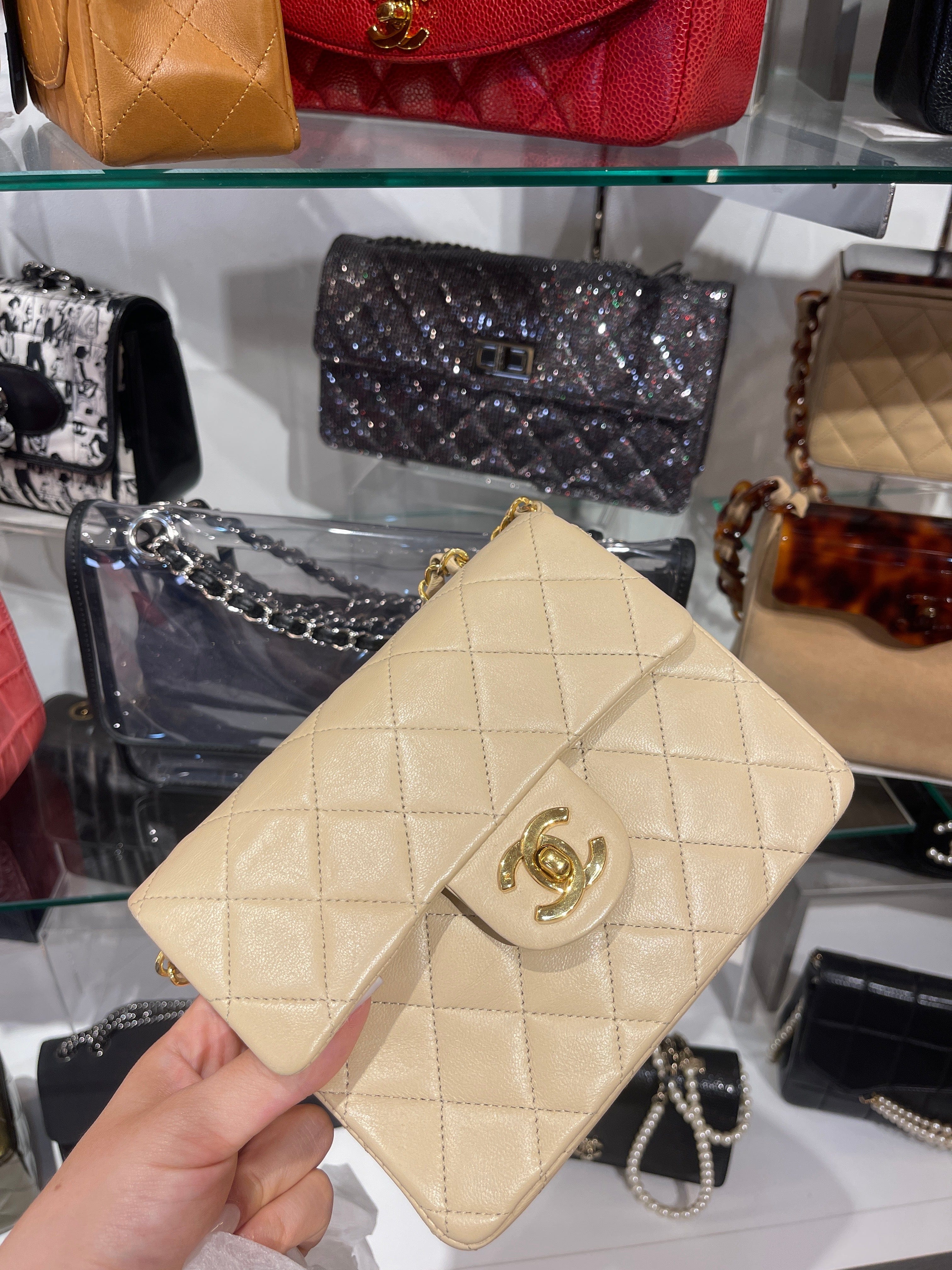 LuxuryPromise Chanel mini square beige with ghw - 90187106