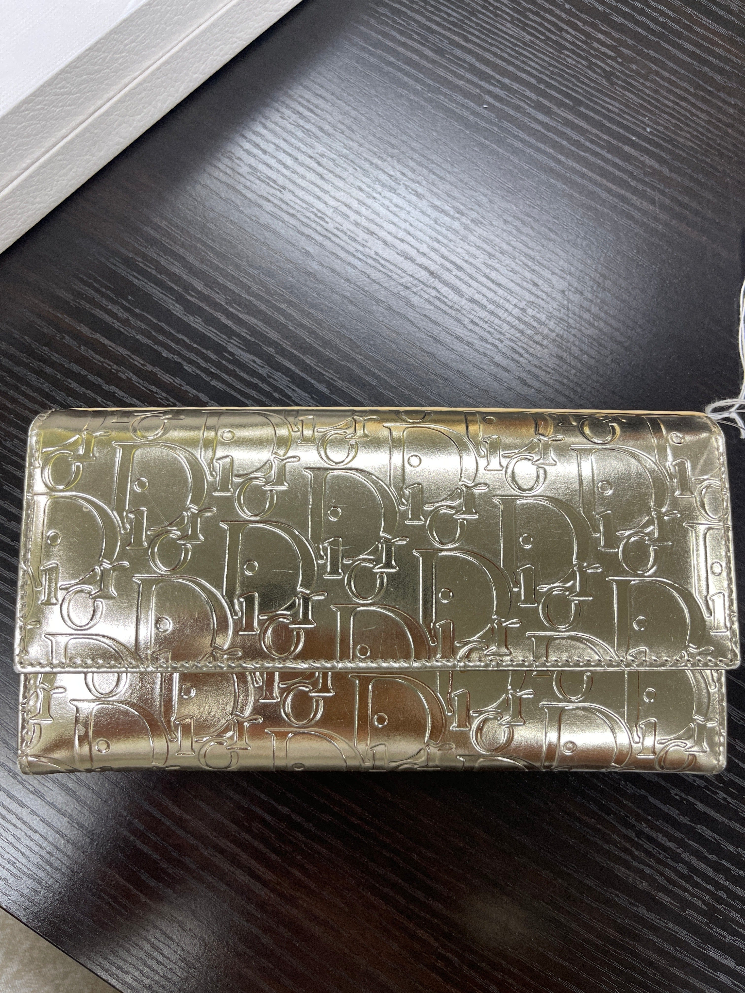 LuxuryPromise Christian Dior gold long oblique wallet D240508C029