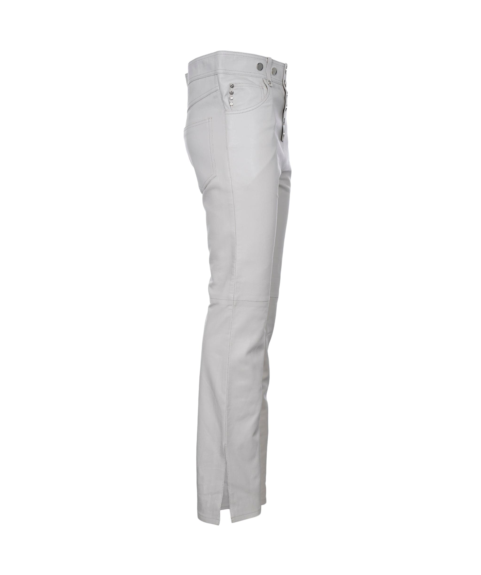 LuxuryPromise cream leather trousers AVC1061