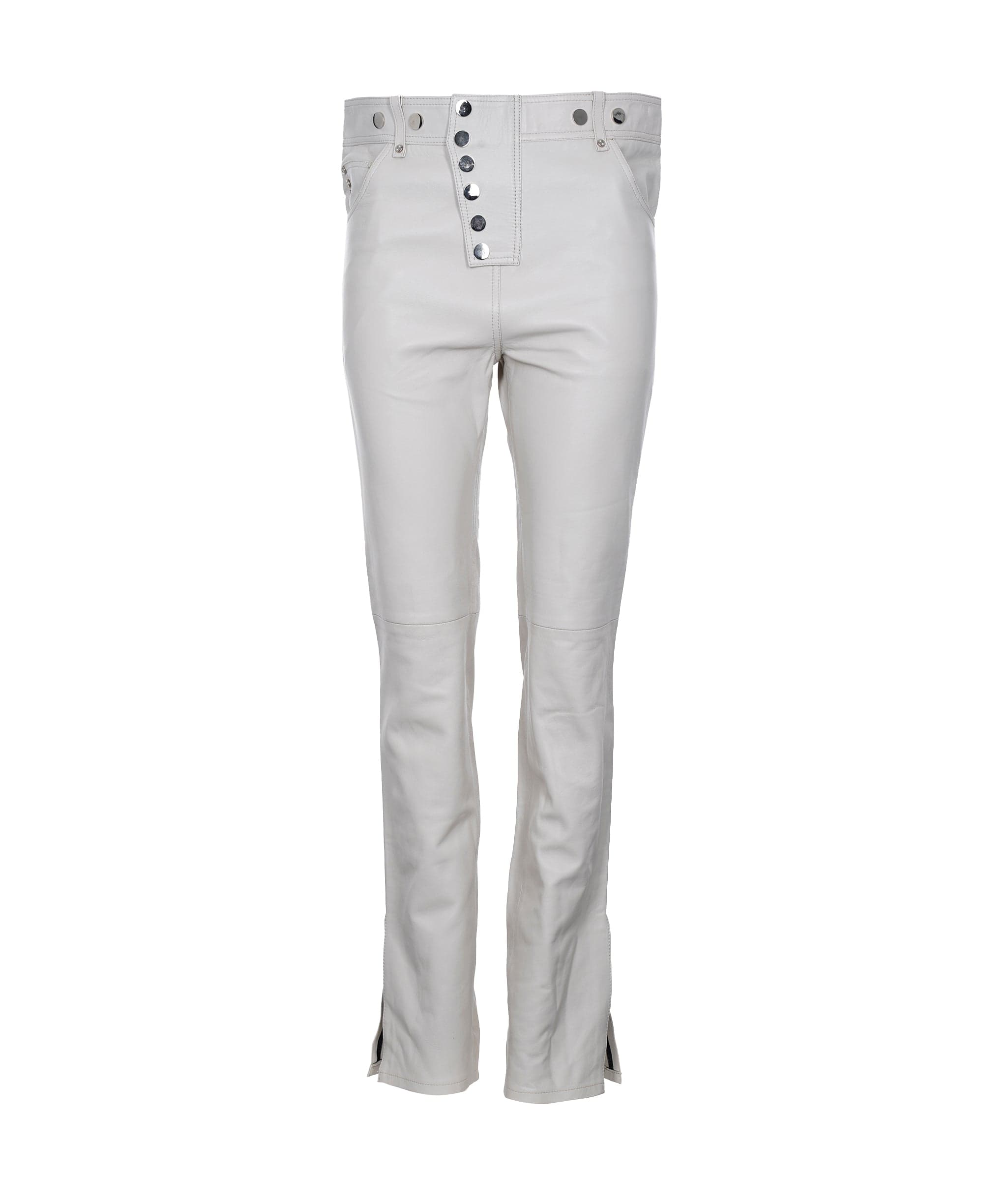 LuxuryPromise cream leather trousers AVC1061