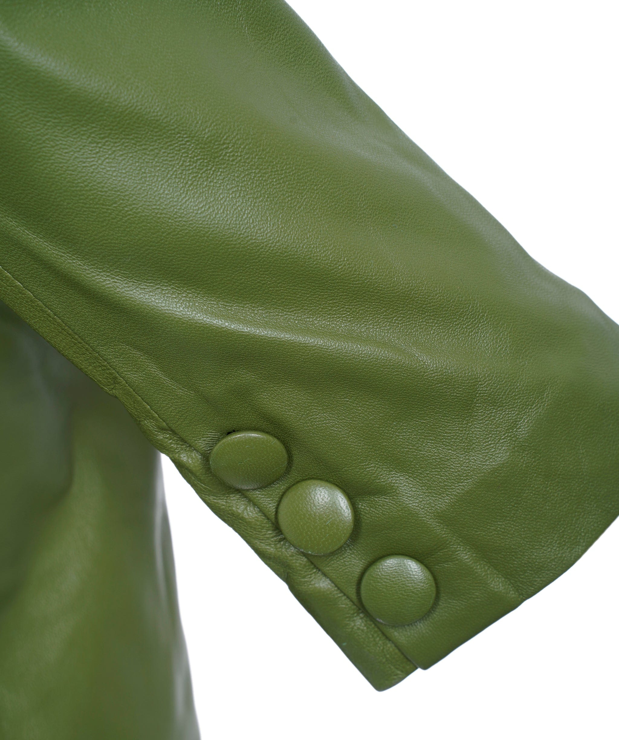 LuxuryPromise green leather blazer AVC1058