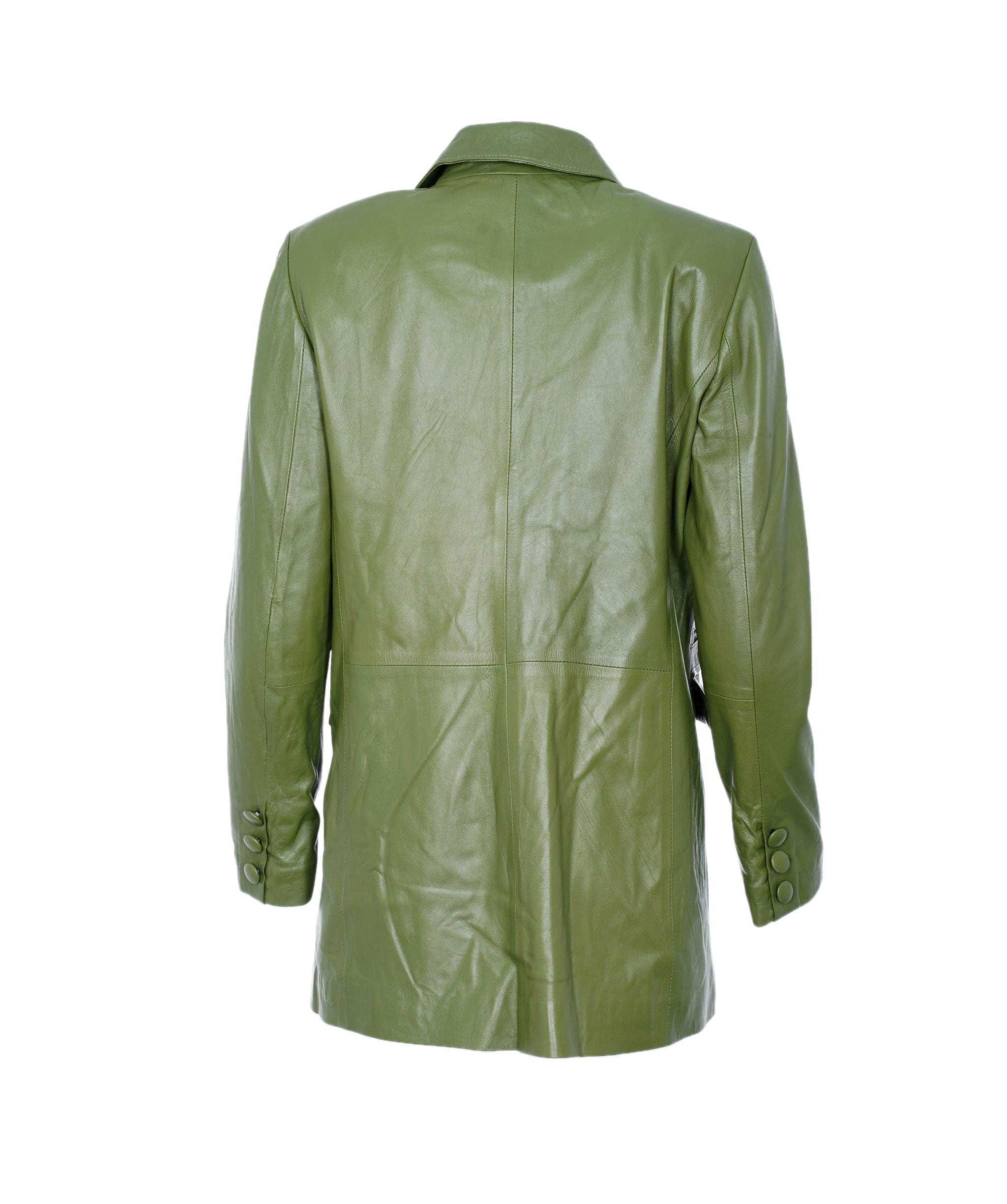 LuxuryPromise green leather blazer AVC1058