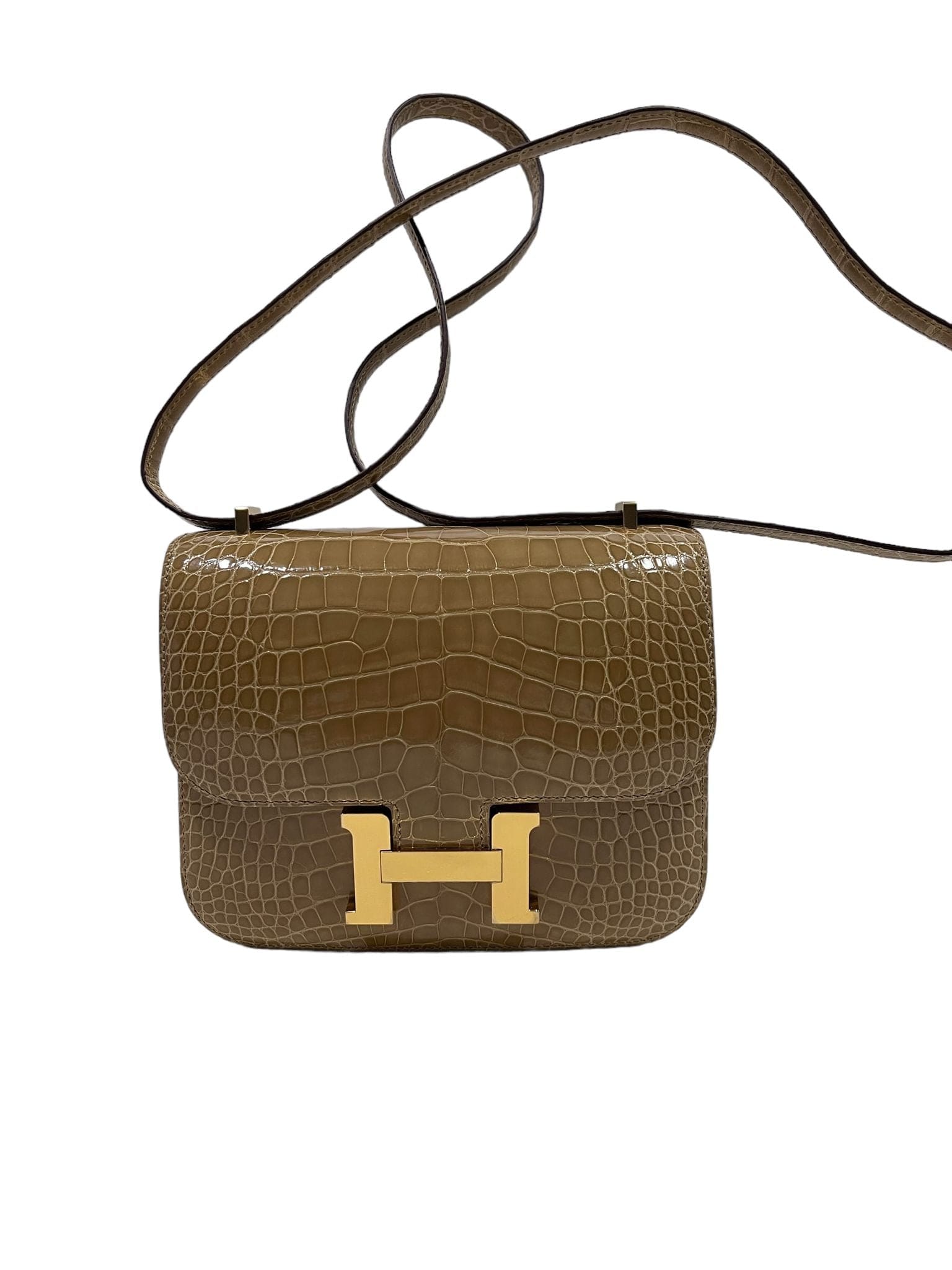 LuxuryPromise Hermes C18 Beige Sable Shiny Gator GHW #U MPD0006