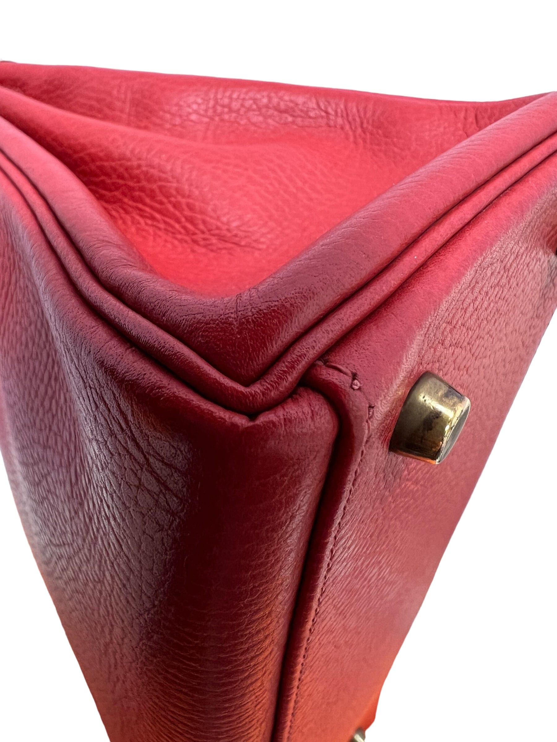 LuxuryPromise Hermes Kelly 32 Retourne Rouge Vif Ardennes GHW #U SYC1177