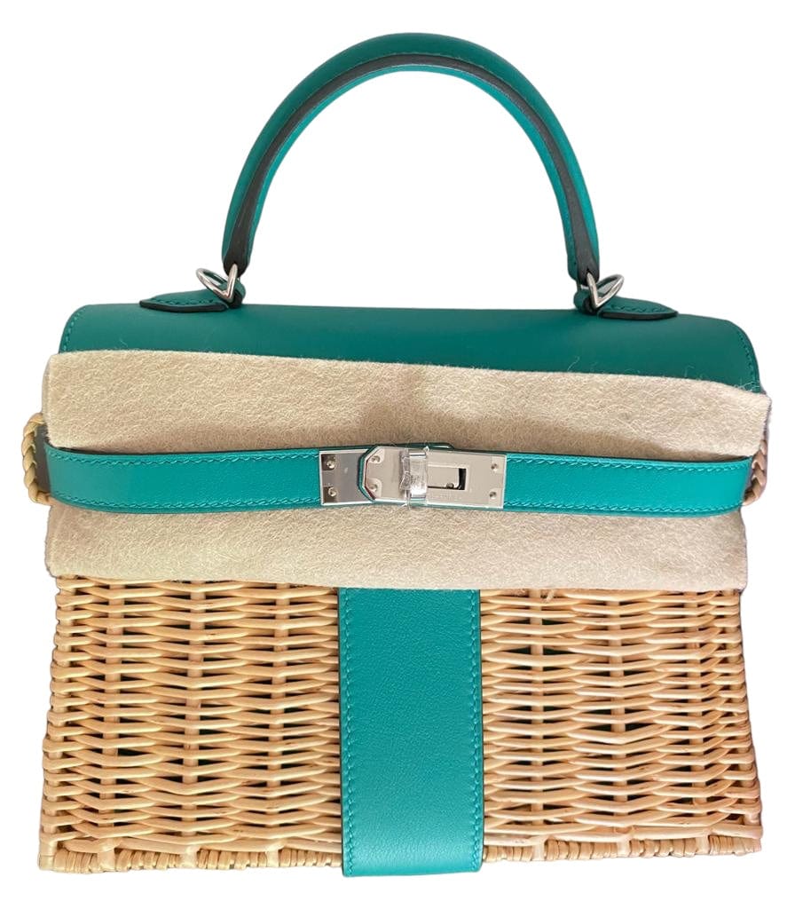 LuxuryPromise Hermes Kelly Mini Picnic Vert Verone Swift #Y