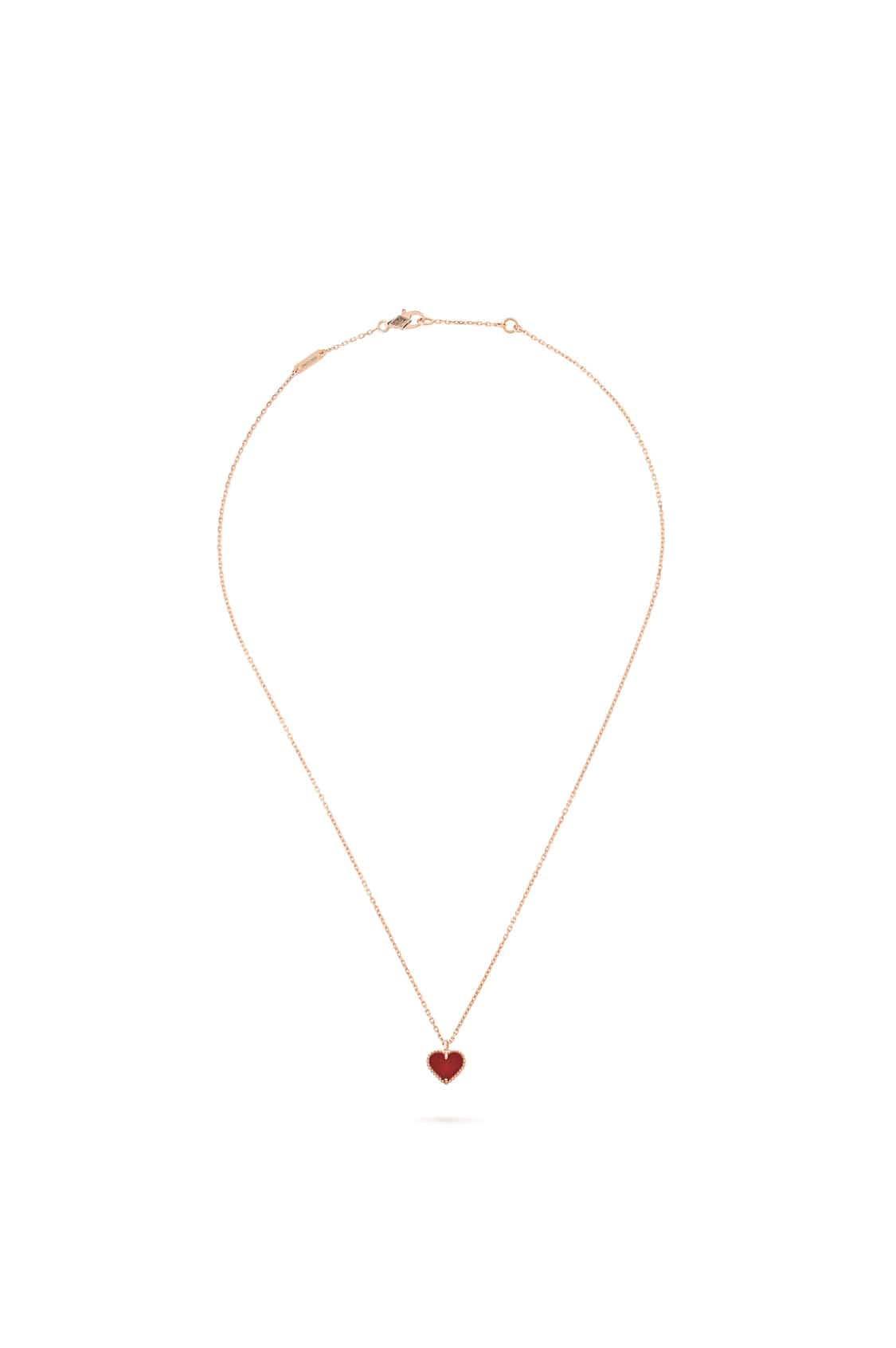 LuxuryPromise VCA Sweet Heart Carnelian Necklace 18K RG