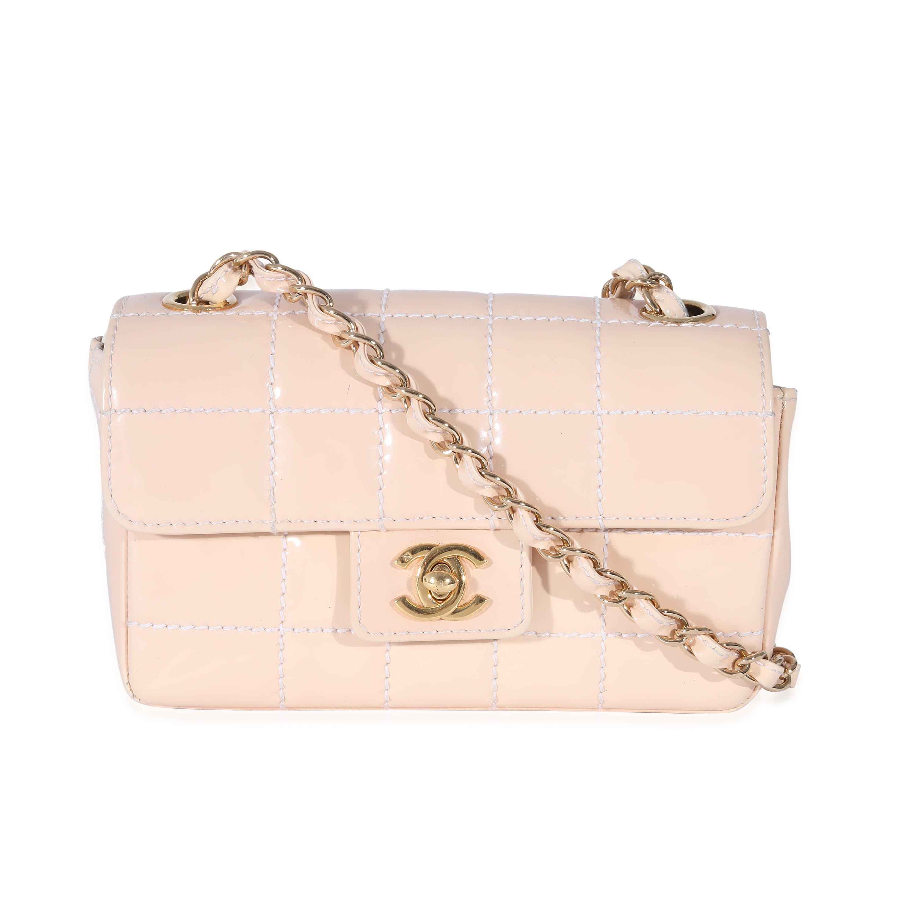 LuxuryPromise Vintage Chanel Beige Patent Mini Single Flap Bag KRC21048-FD