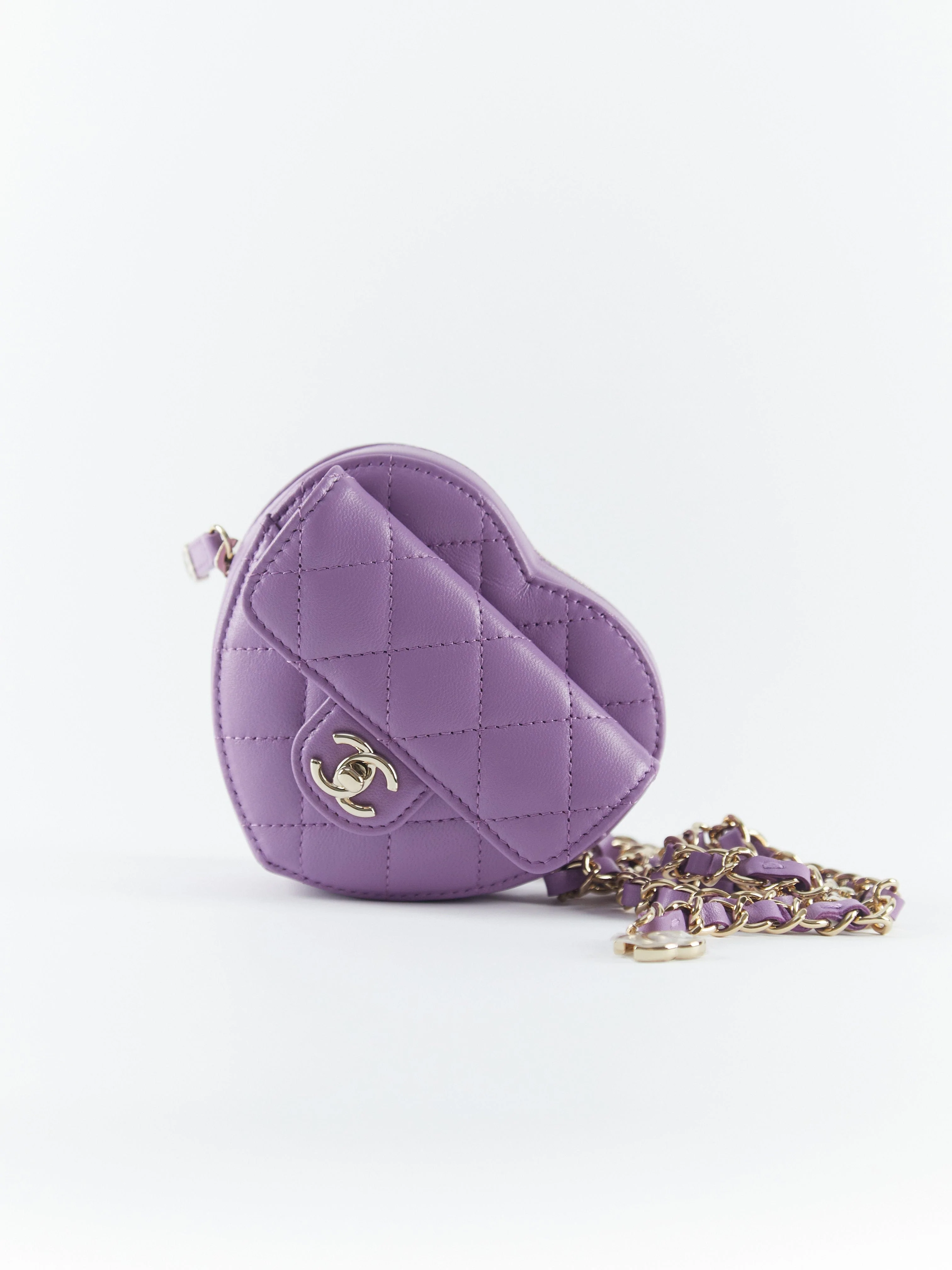 CHANEL HEART BELT BAG Purple