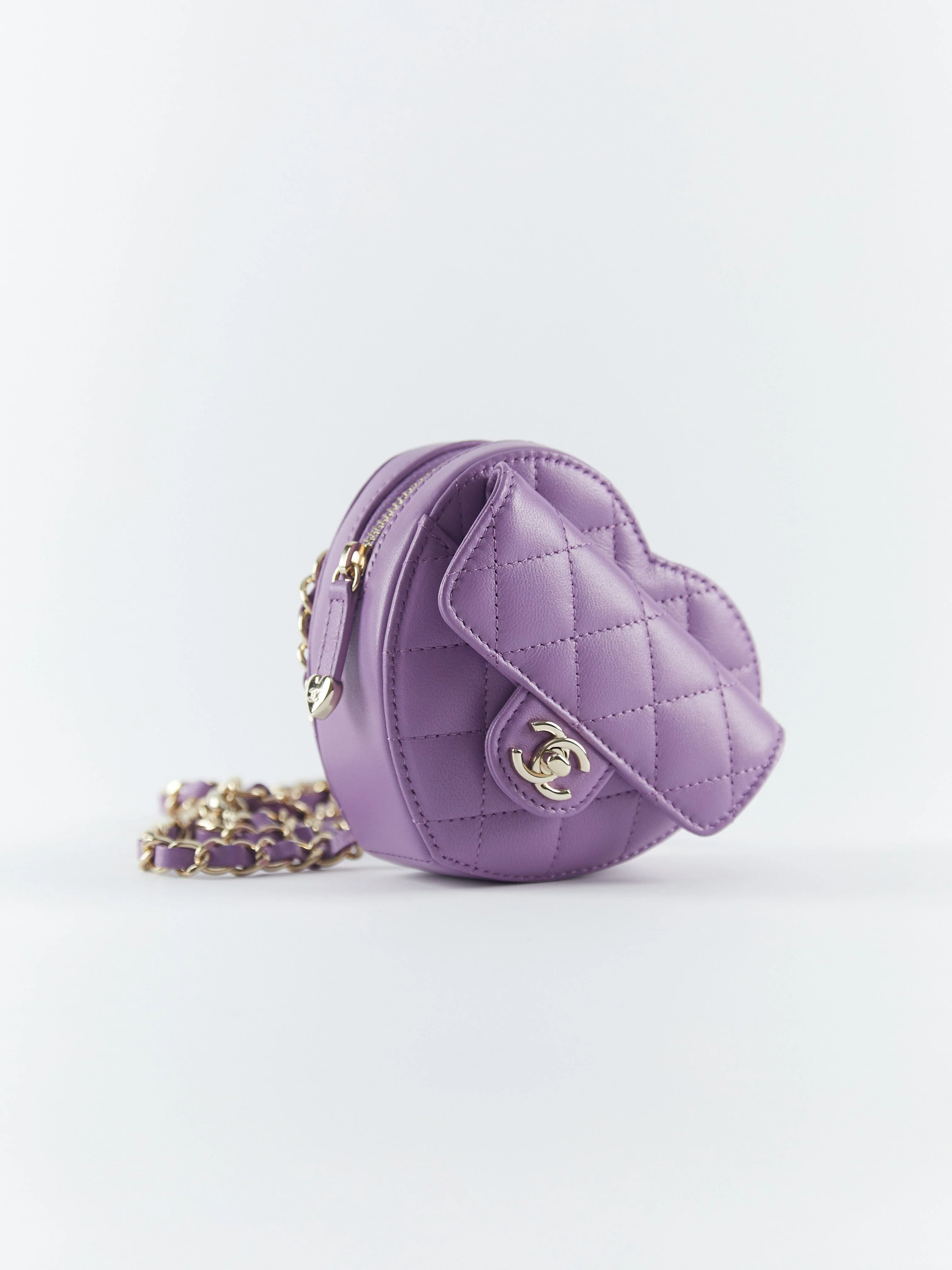 CHANEL HEART BELT BAG Purple