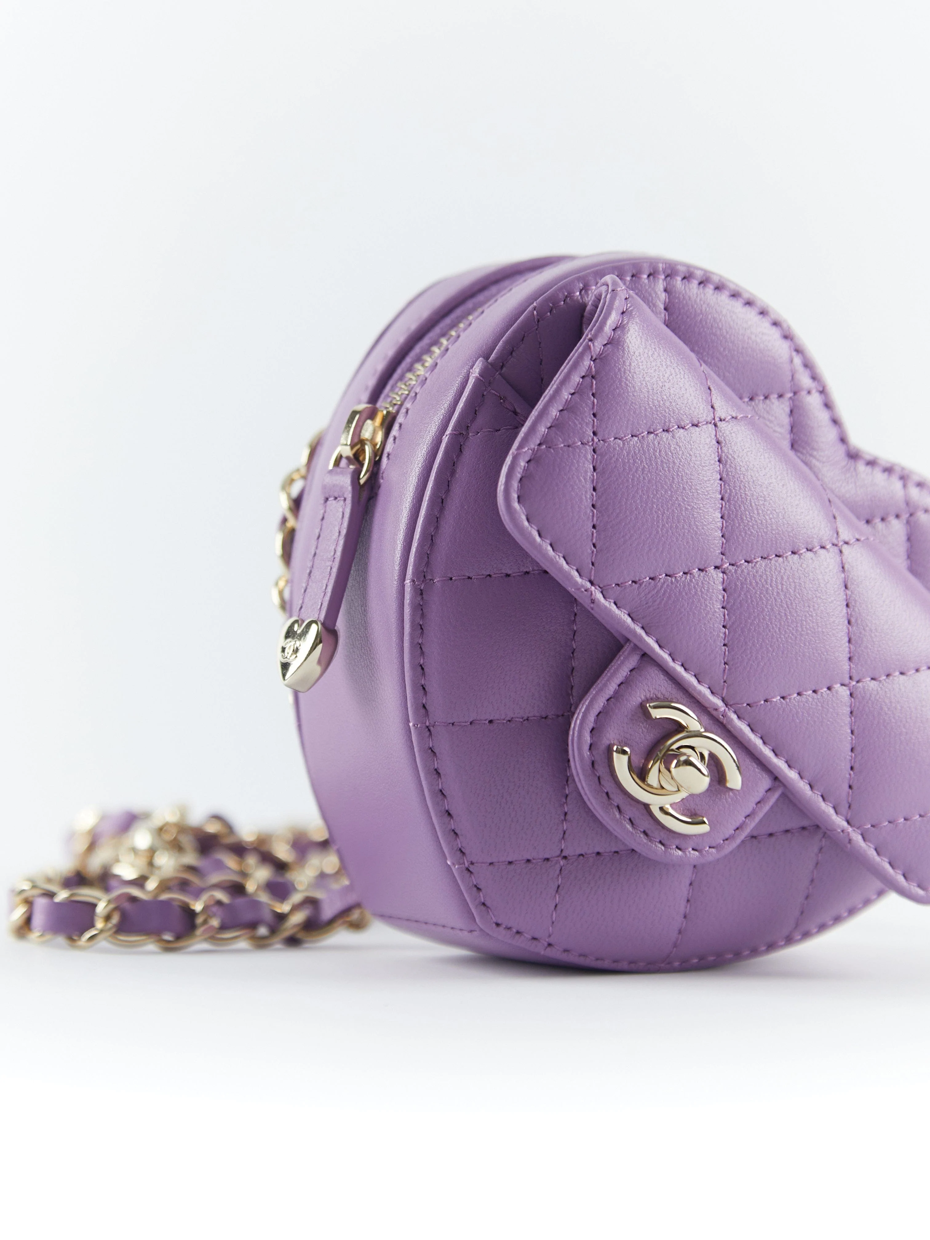 CHANEL HEART BELT BAG Purple