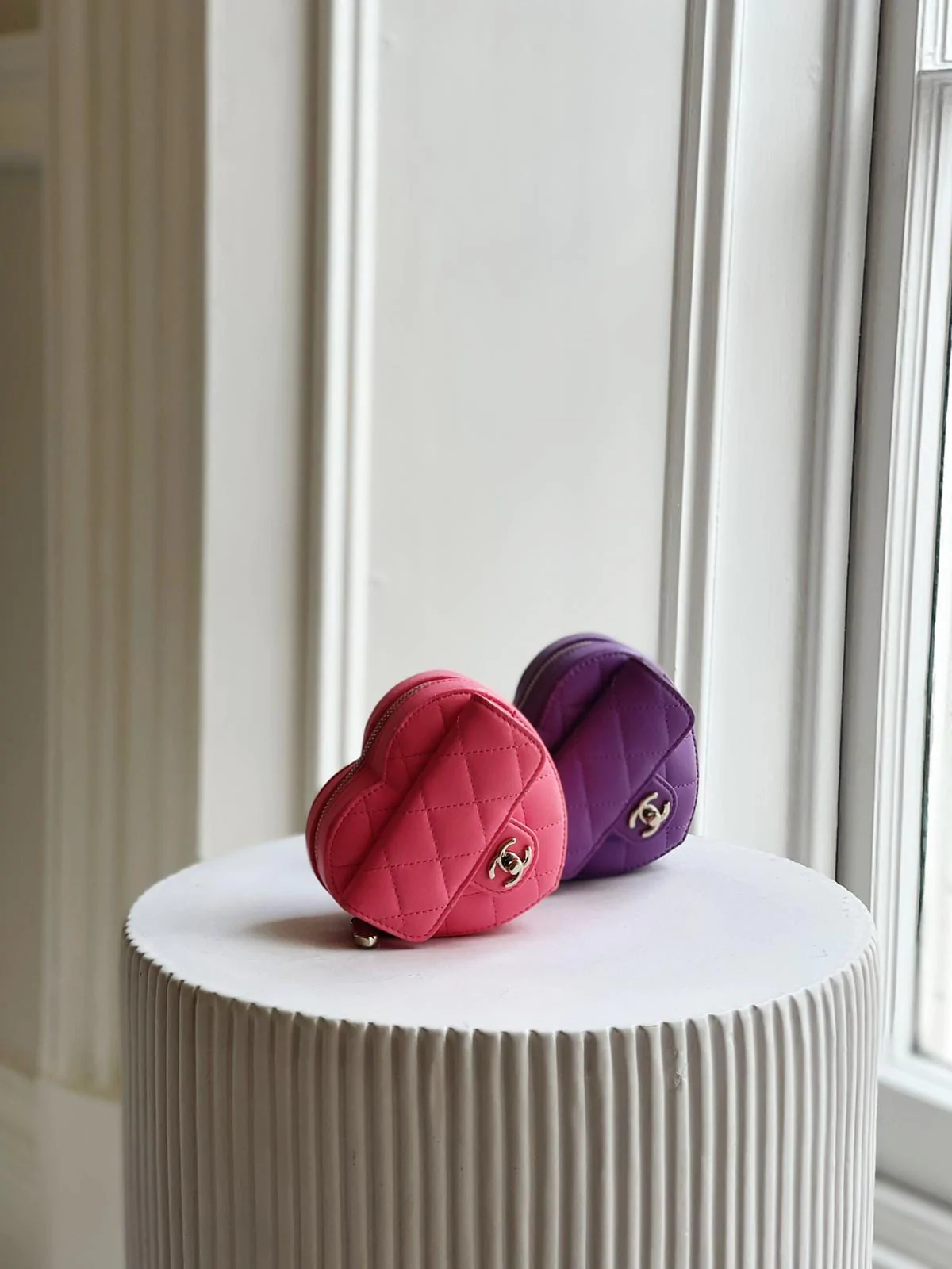 CHANEL HEART BELT BAG Purple