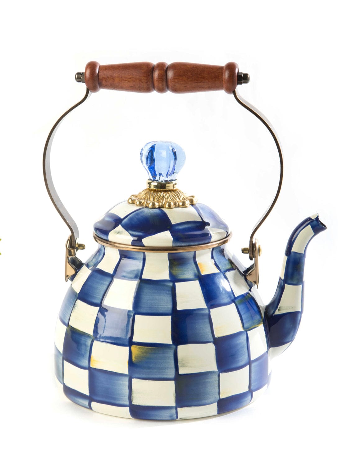 Mac Kenzie-Childs Royal Check Enamel Tea Kettle - 2 Quart AGC1516