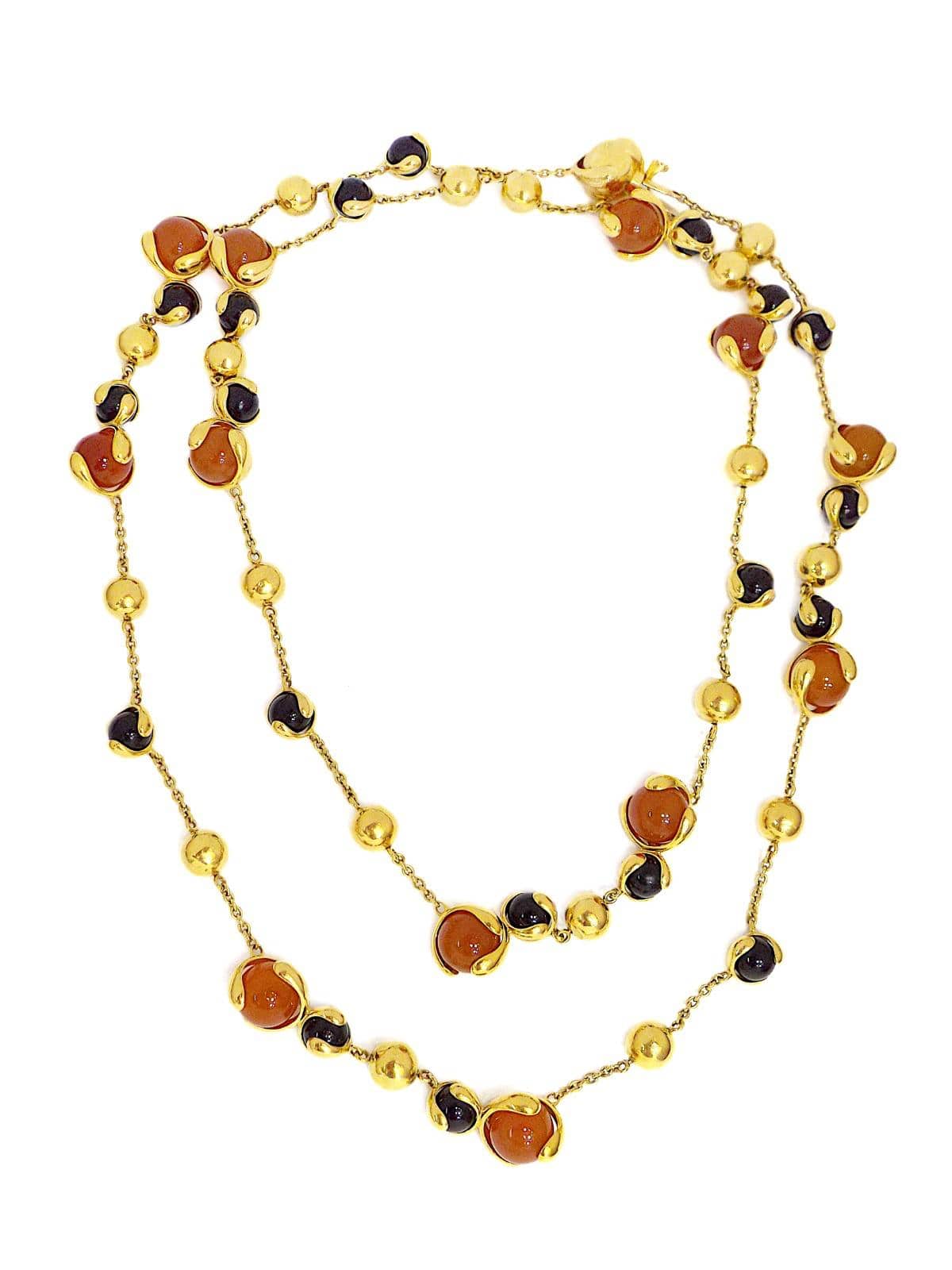 Marina B Marina B Cardan Collection Necklace 1980s - onyx, carnelian and gold  ASC5100