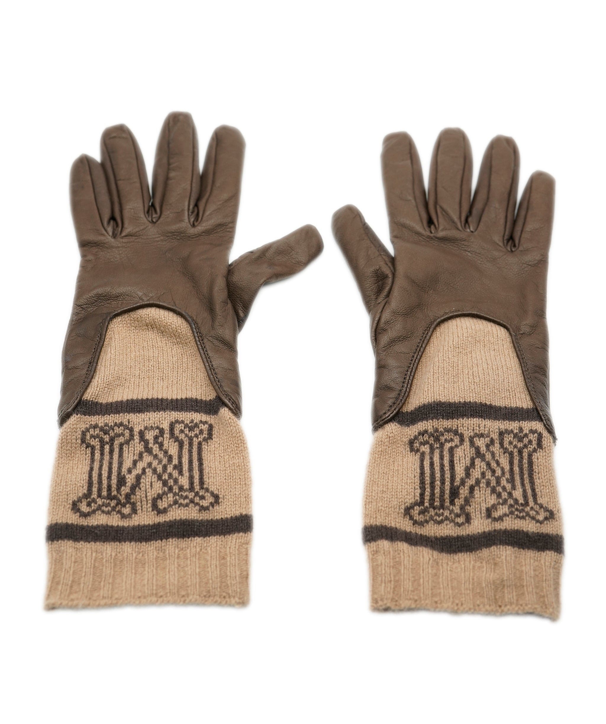 Max Mara Max Mara Brown M Leather Gloves ALC1055