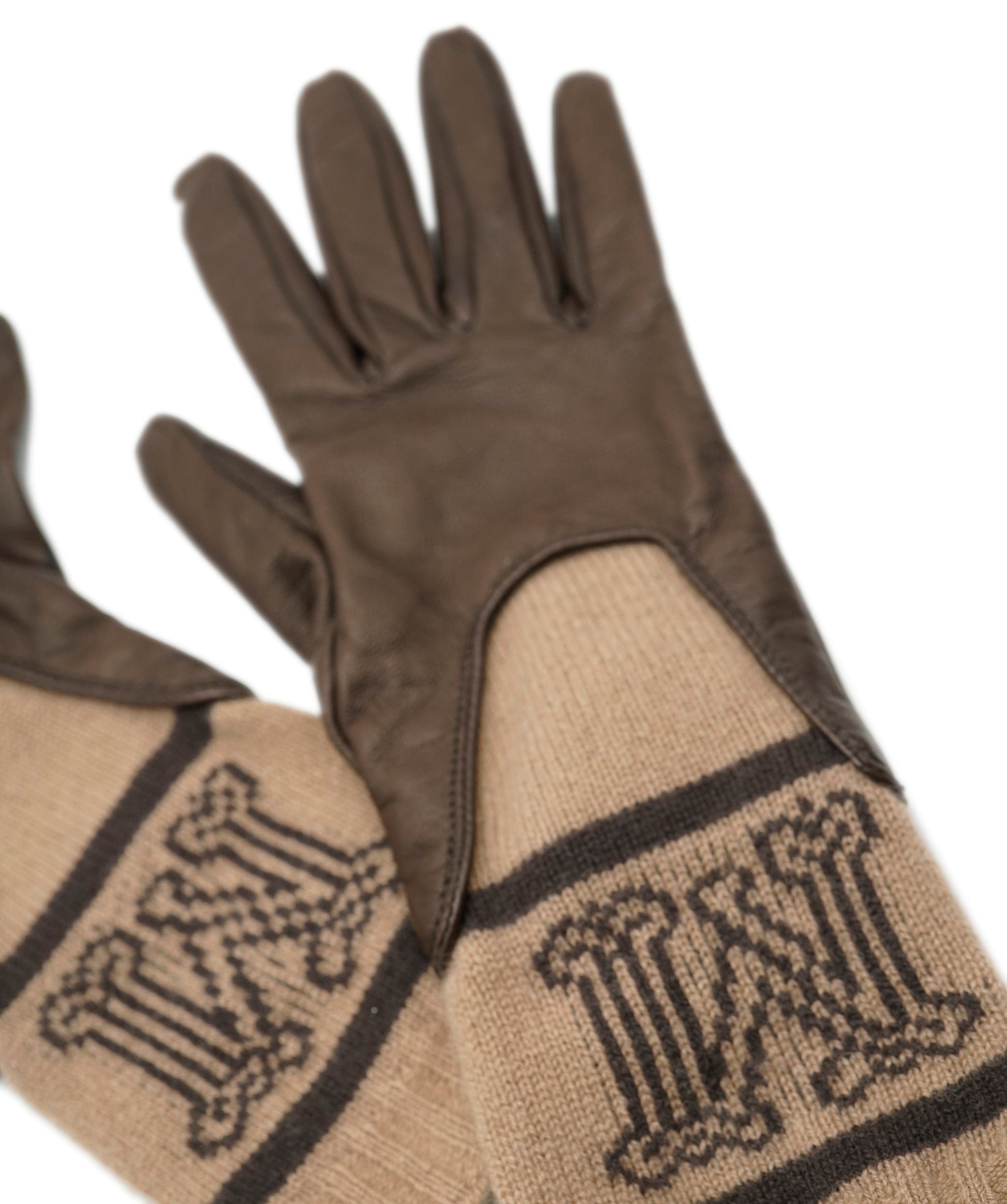 Max Mara Max Mara Brown M Leather Gloves ALC1055