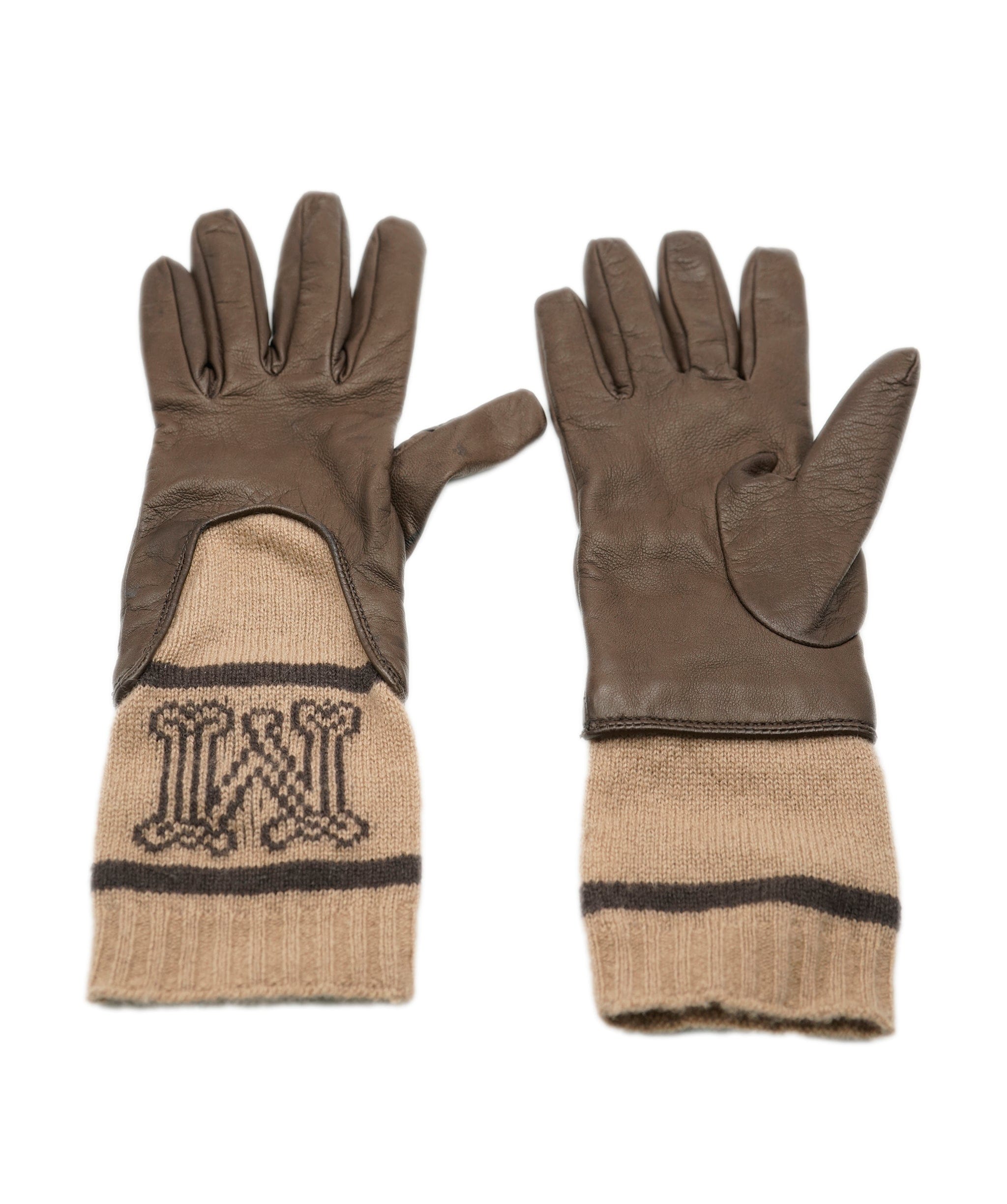 Max Mara Max Mara Brown M Leather Gloves ALC1055