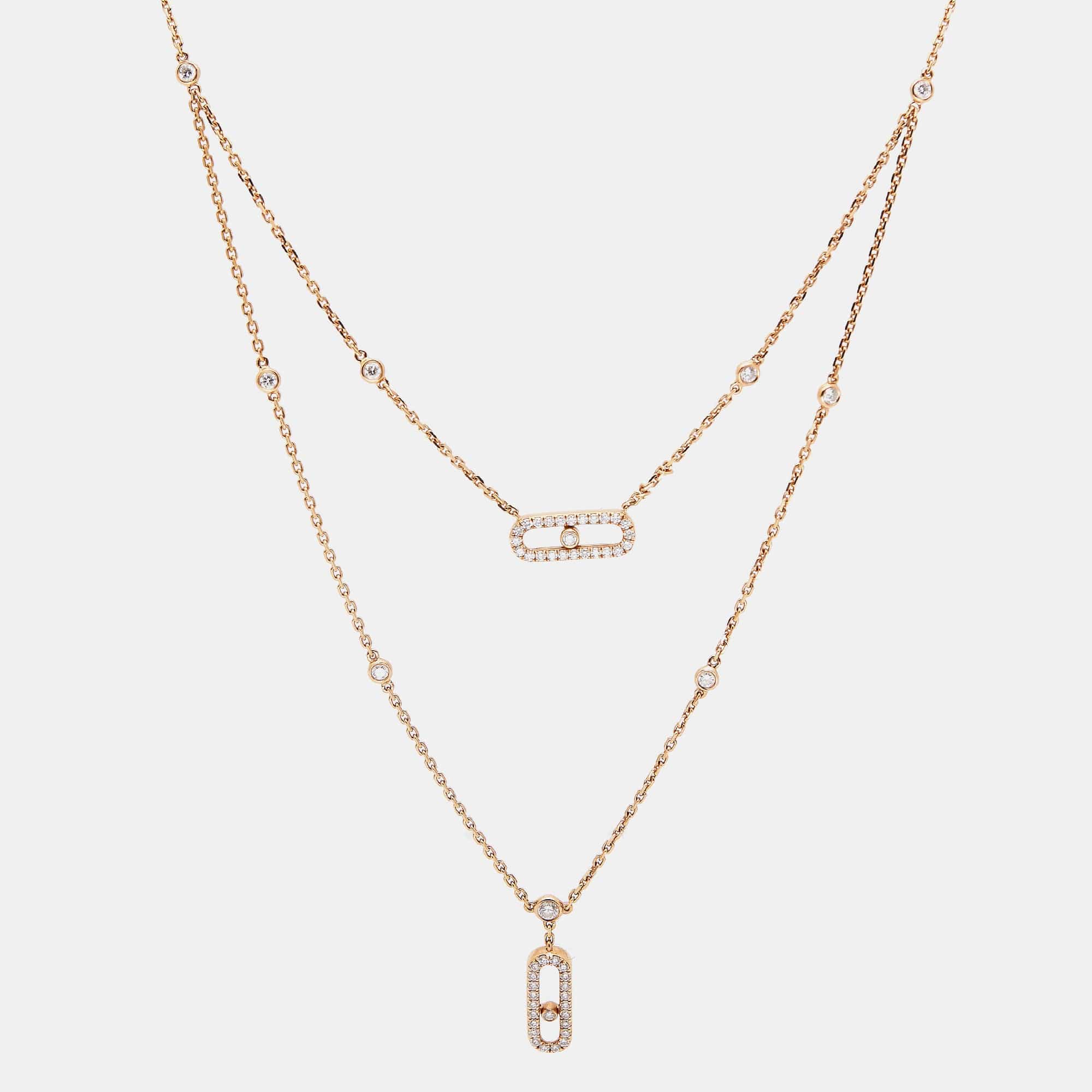 Messika Messika Move Uno Diamond 18k Rose Gold Necklace ASCLC2572