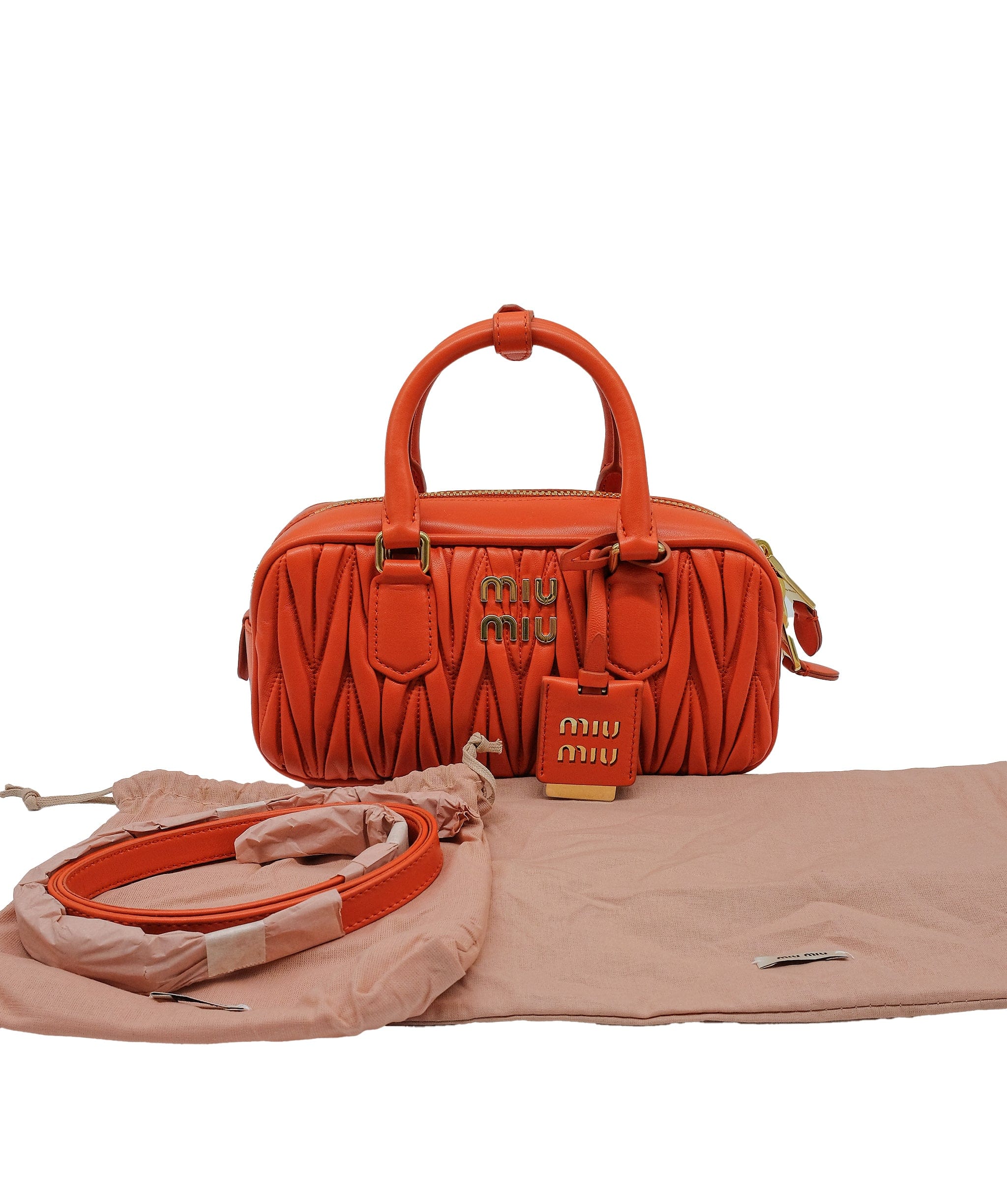 Miu Miu Miu Miu Arcadie Orange Leather Bag RJC3728