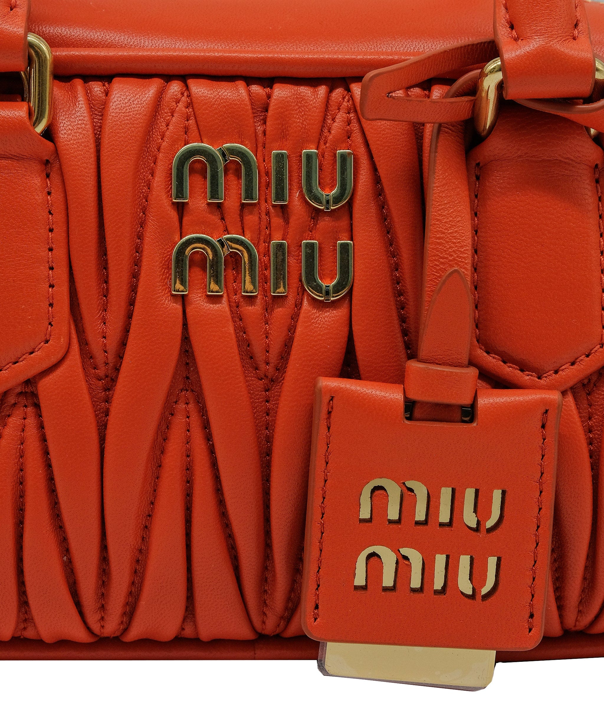 Miu Miu Miu Miu Arcadie Orange Leather Bag RJC3728