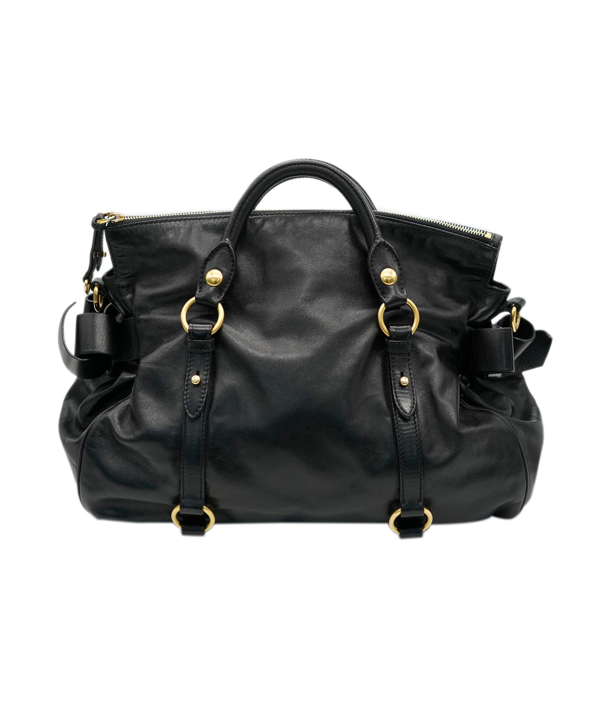 Miu Miu Miu Miu black slouchy tote with GHW - AJC0780