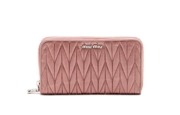 Miu Miu Miu Miu Matelisse Pink Long Wallet