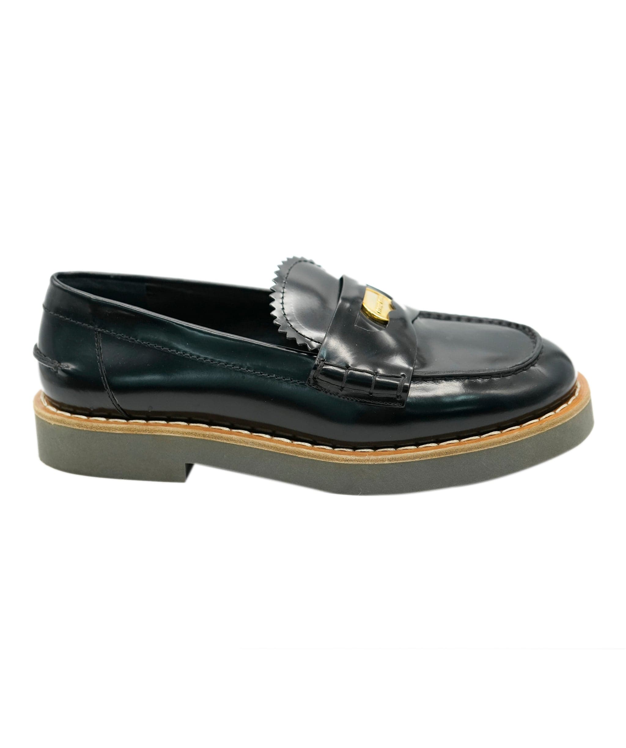 Miu Miu Miu Miu Black Logo Loafers ALC1783