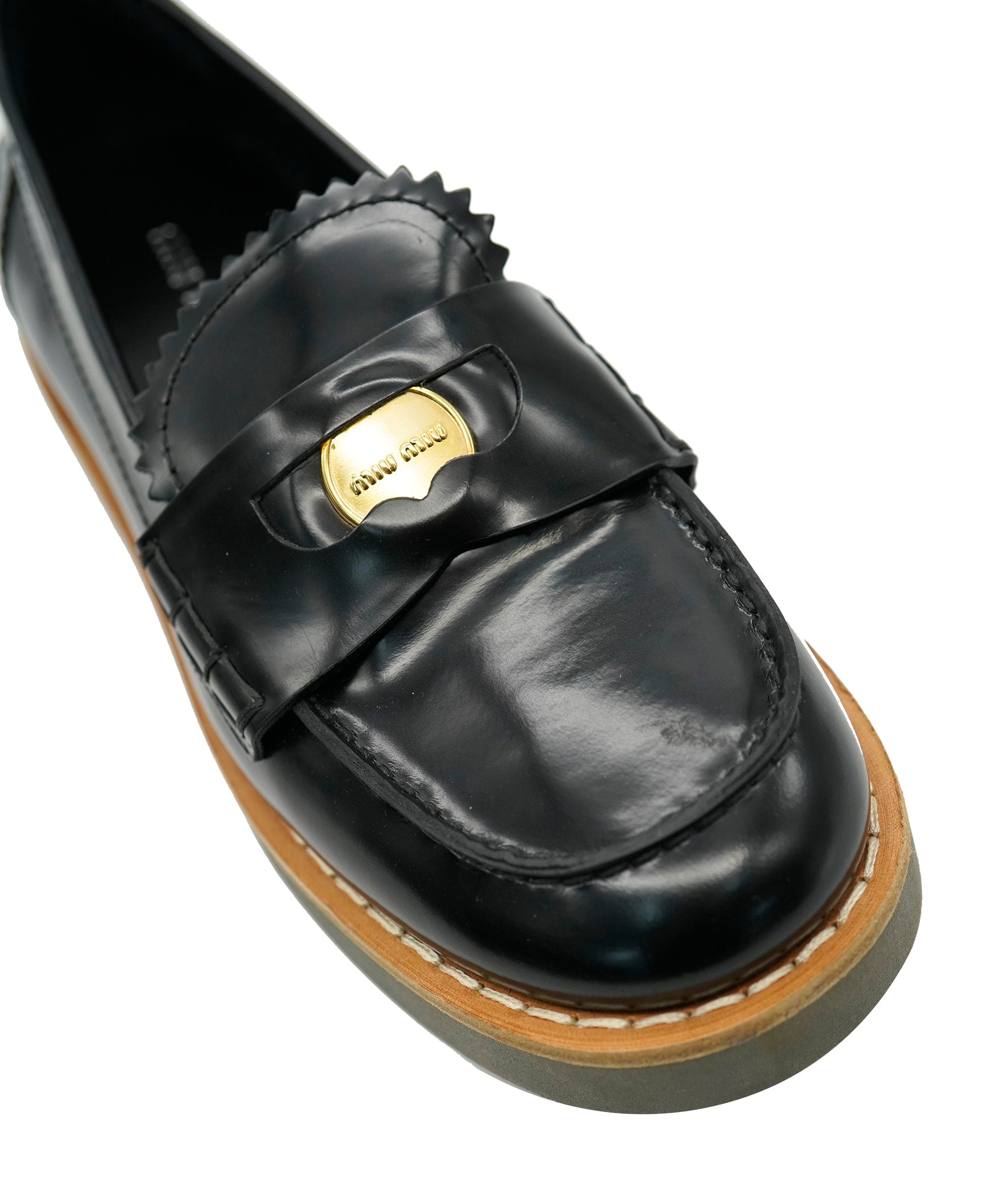 Miu Miu Miu Miu Black Logo Loafers ALC1783