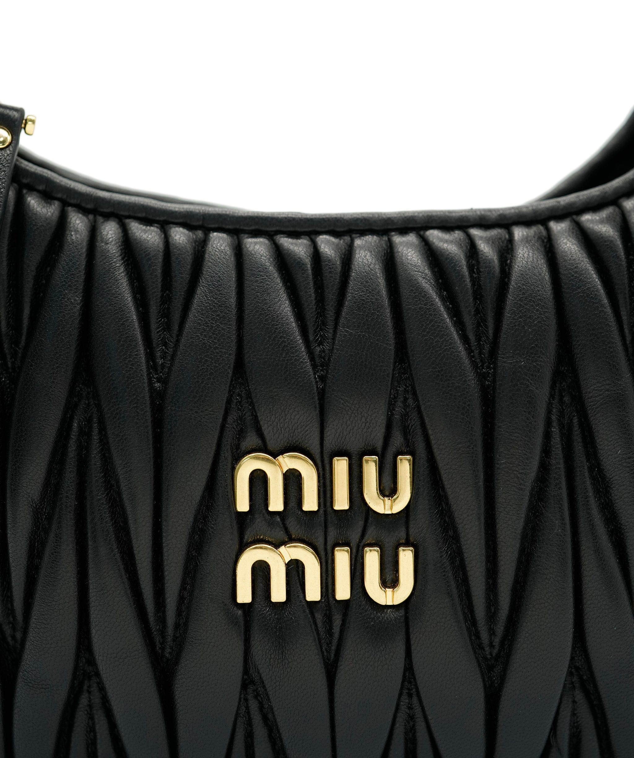 Miumiu Miu Miu Black Leather Mini Wander Hobo 131958