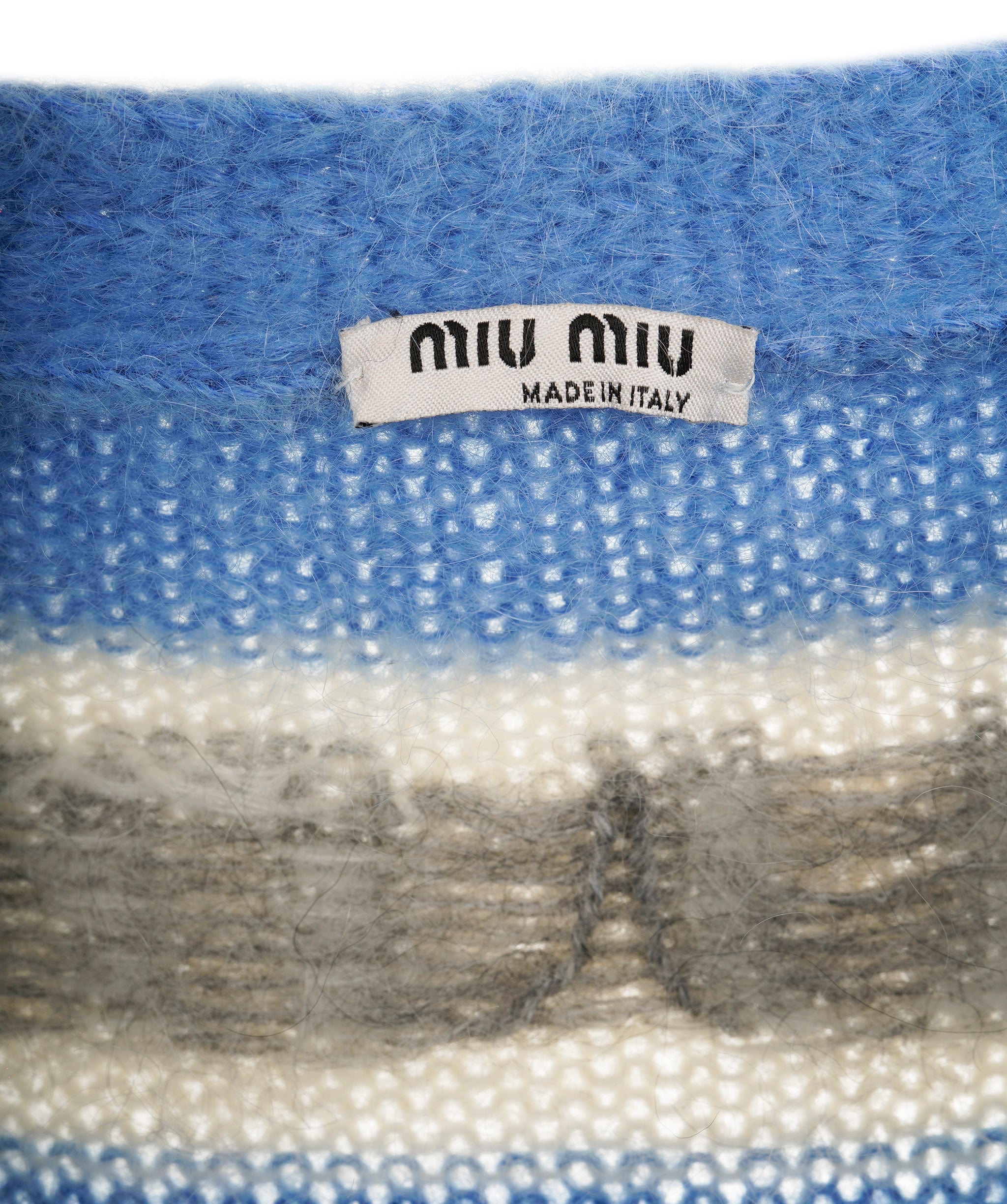 Miumiu Miu Miu Blue Logo Cardigan ALL0446