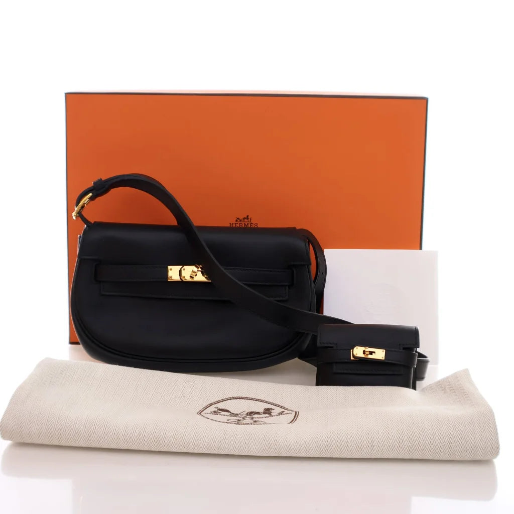 Hermes Noir Swift Kelly Moove L-6SGU3E