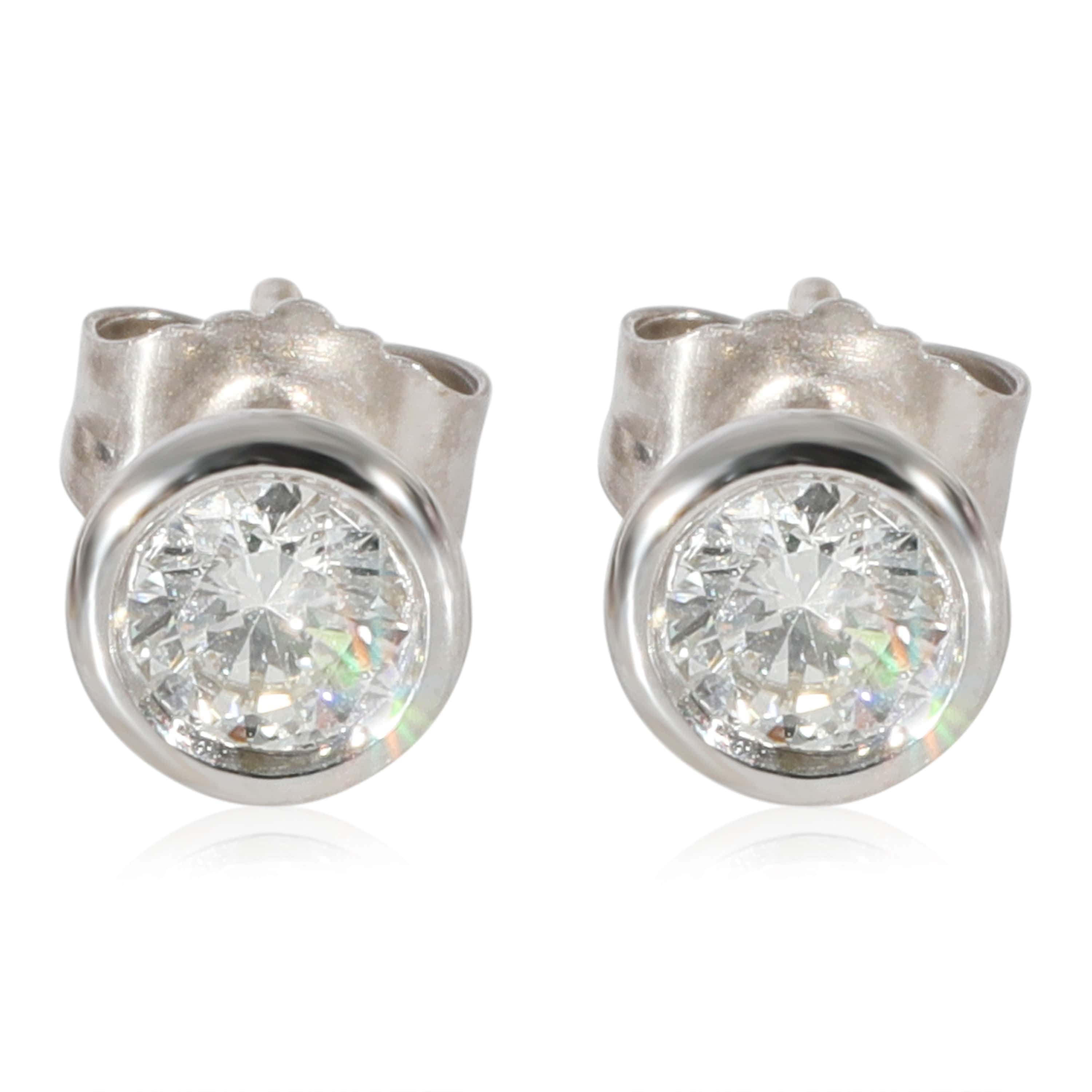 myGemma Diamond Bezel Set Stud Earrings in 14K White Gold (0.31 CTW G-H/VS2)