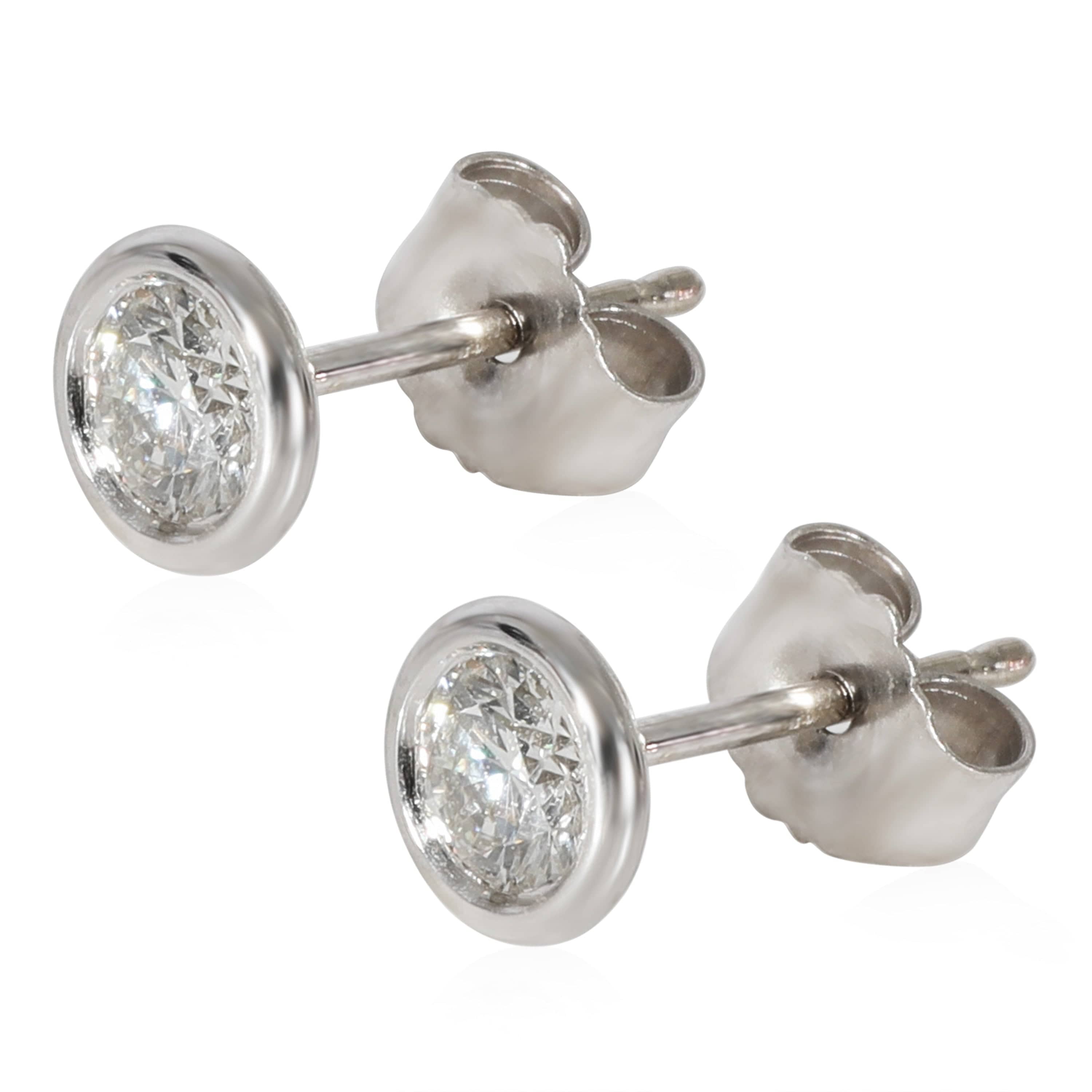 myGemma Diamond Bezel Set Stud Earrings in 14K White Gold (0.31 CTW G-H/VS2)