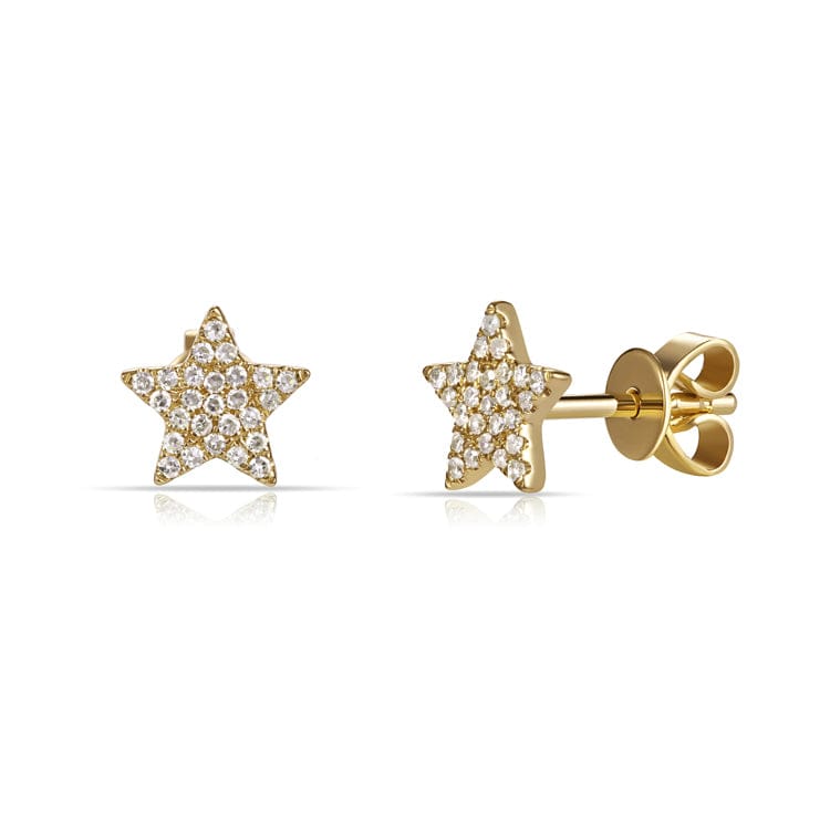 myGemma Diamond Star Earrings in 14k Yellow Gold 0.22 ctw