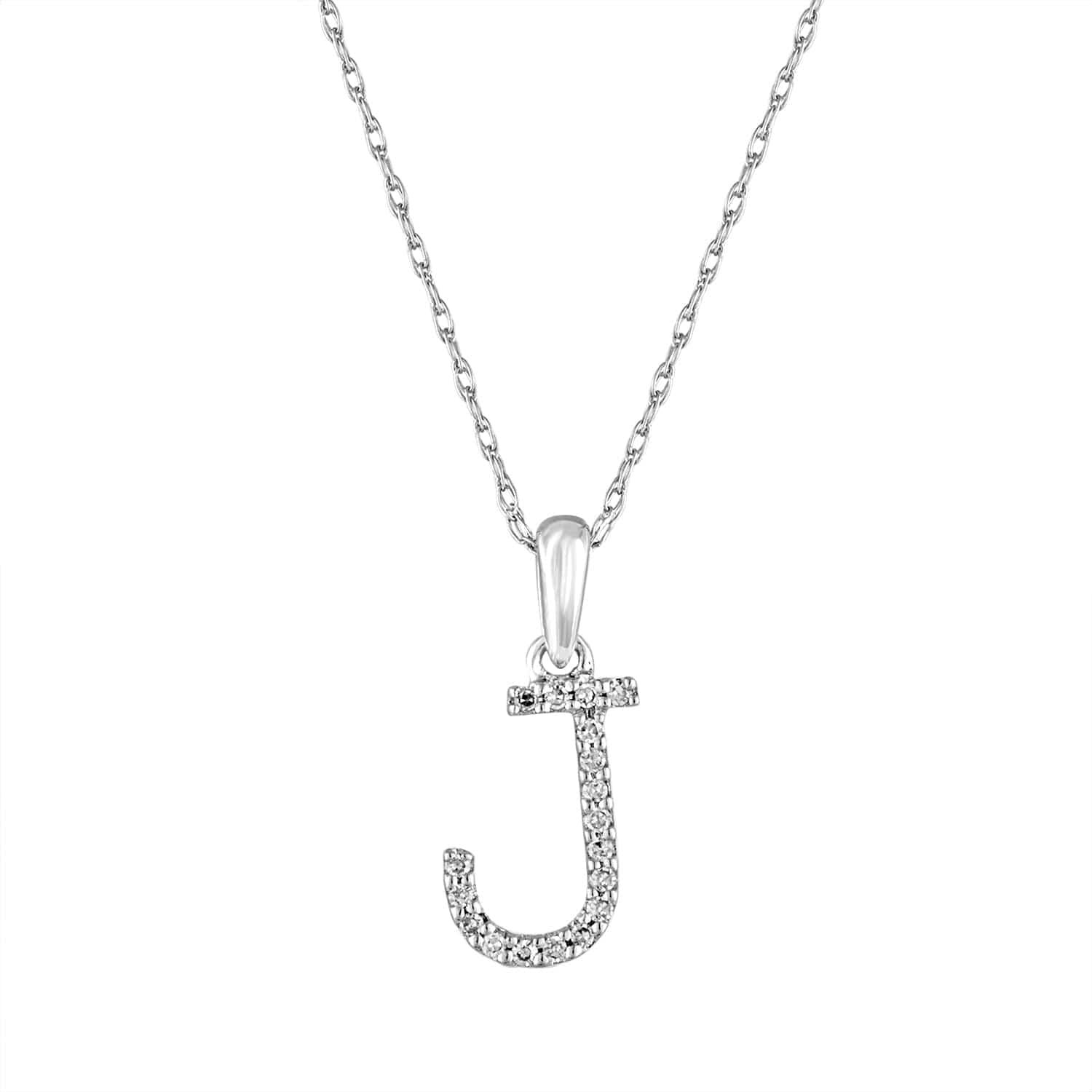 14k Gold & Diamond Initial Necklace- J