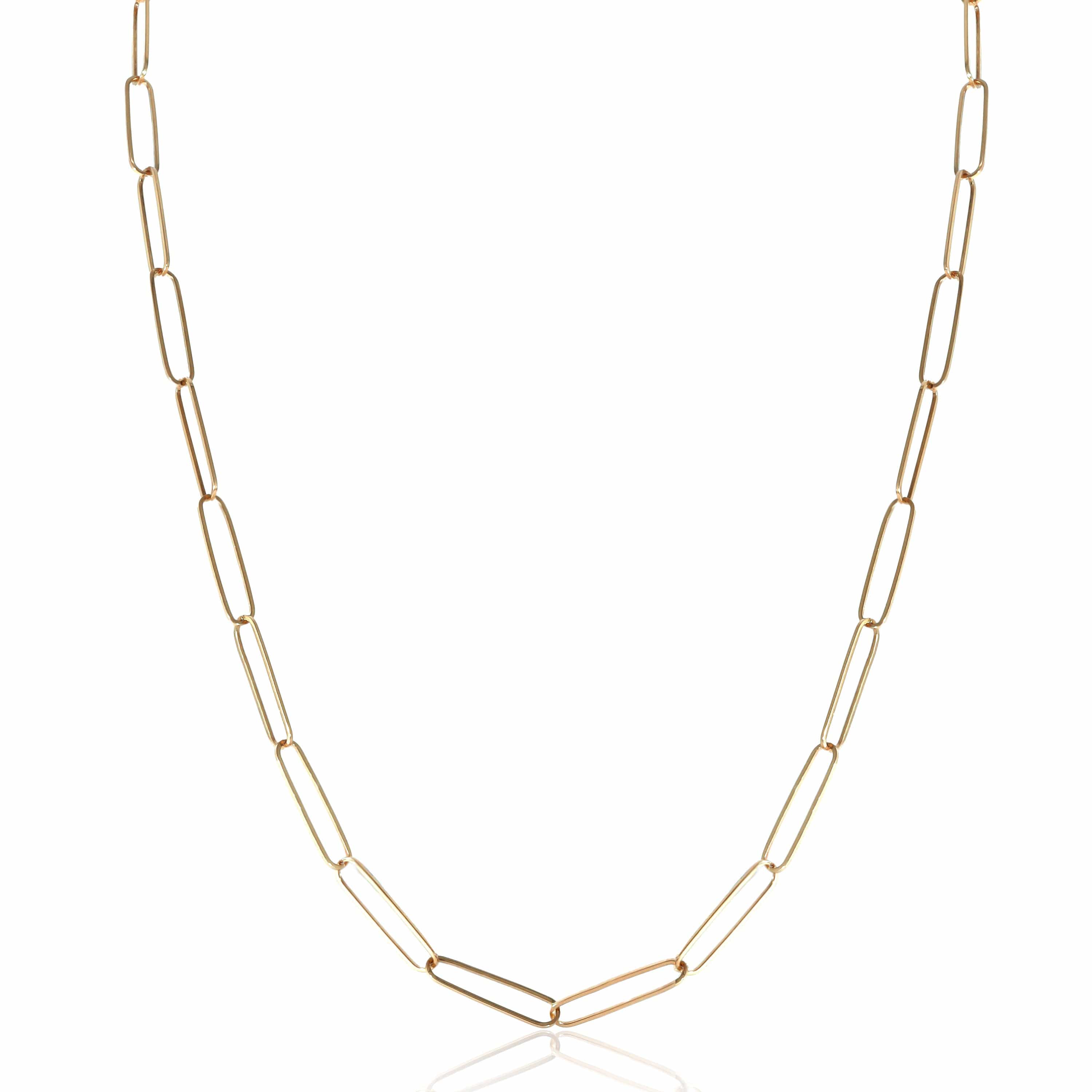 myGemma Paperclip Chain Necklace in 14K Yellow Gold