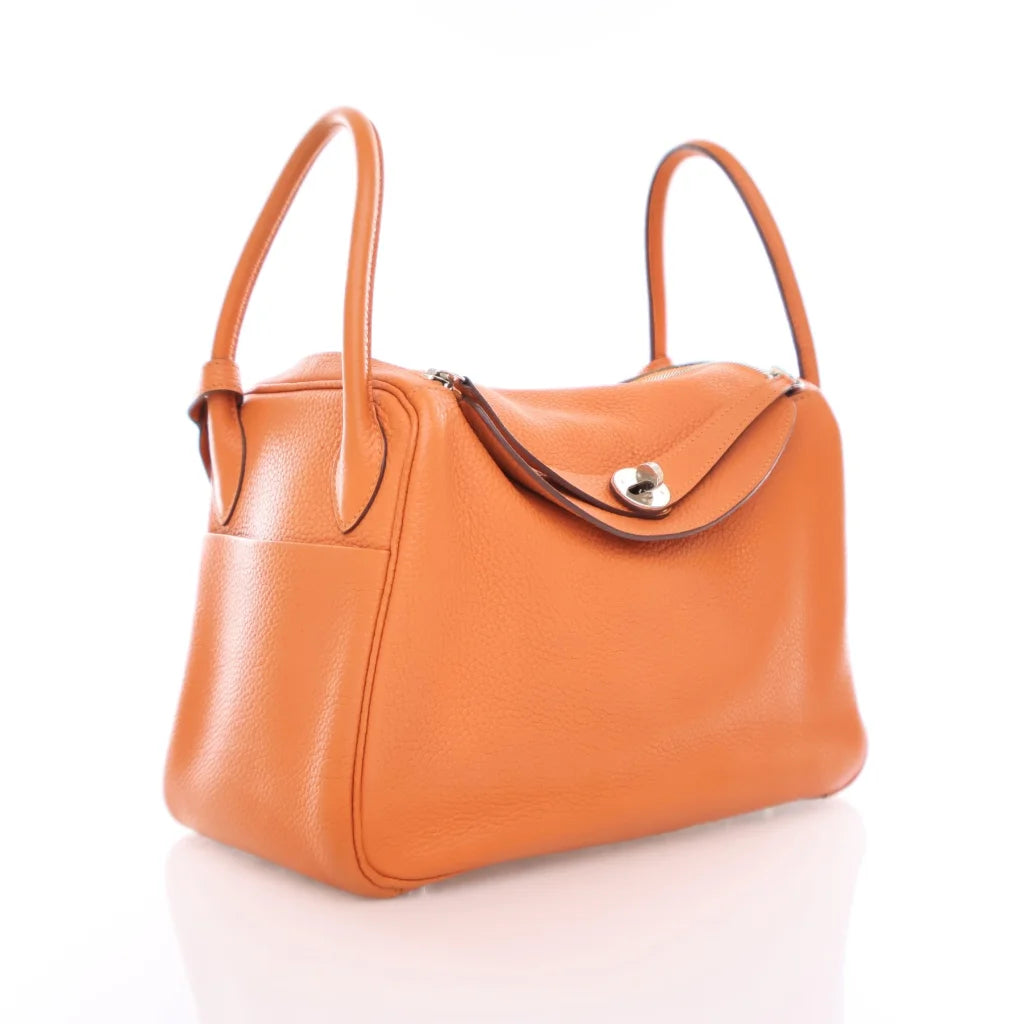 Hermes Orange Clemence Lindy 30