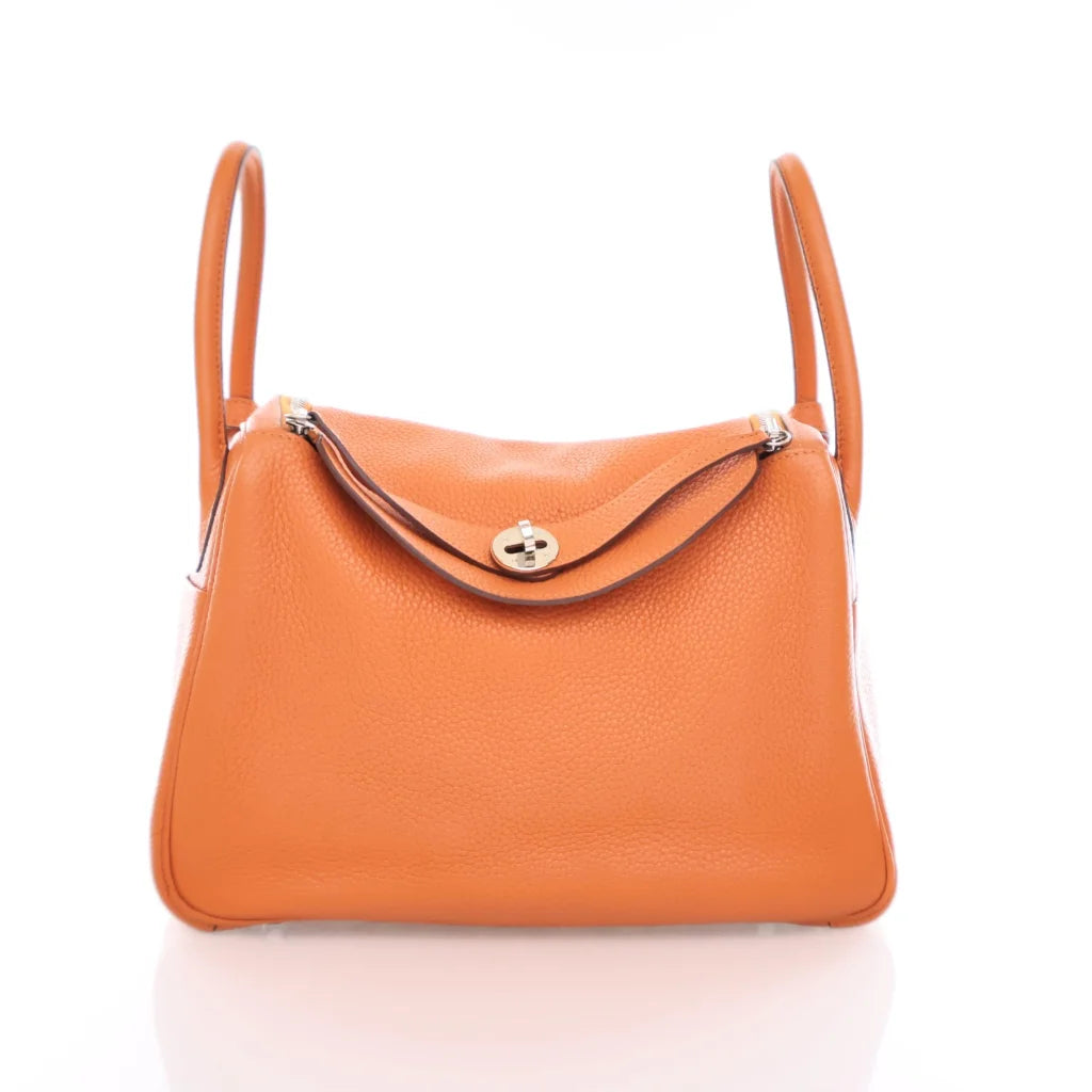 Hermes Orange Clemence Lindy 30