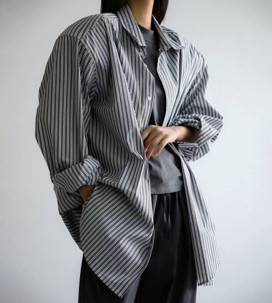 PAPERMOON OVERSIZED PINSTRIPE SHIRT (LIVE SHOW)